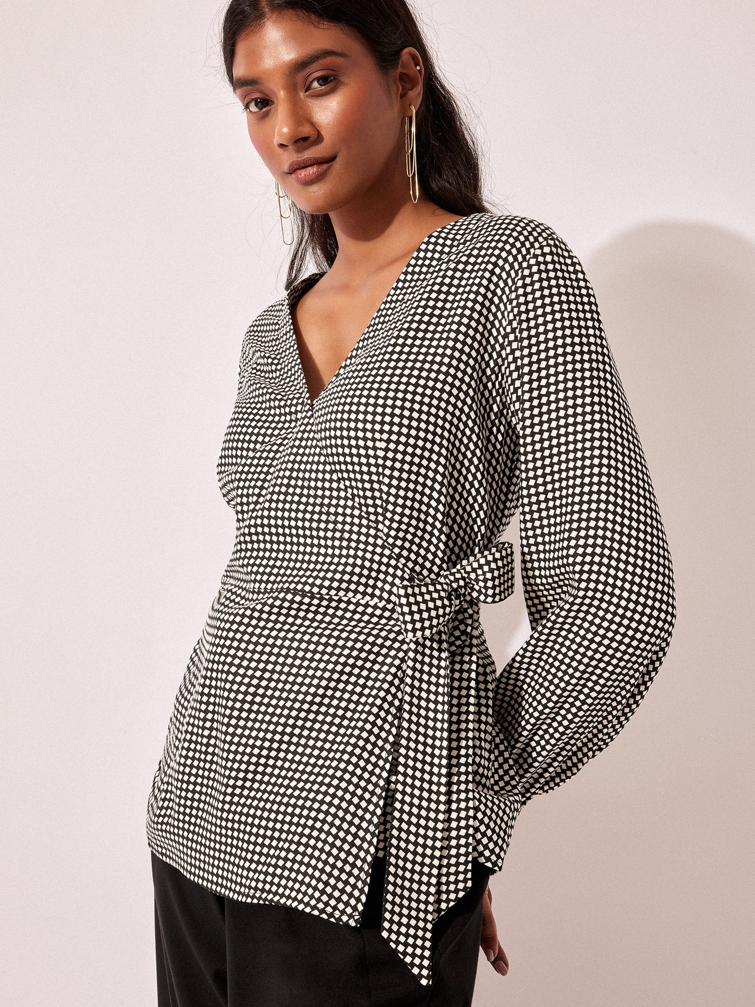 Abstract Monochrome Wrap Top
Abstract Monochrome Wrap Top