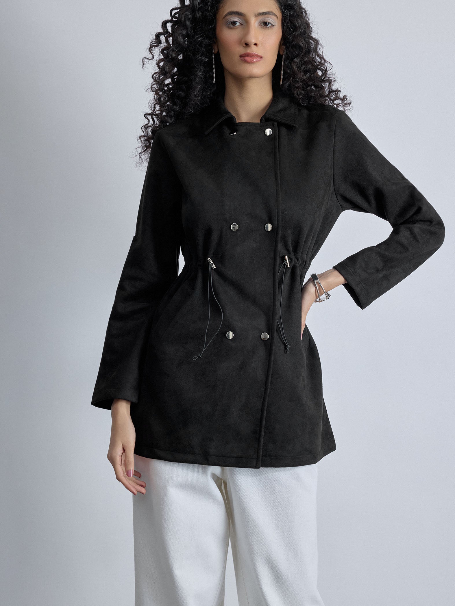 Black Suede Adjustable Jacket