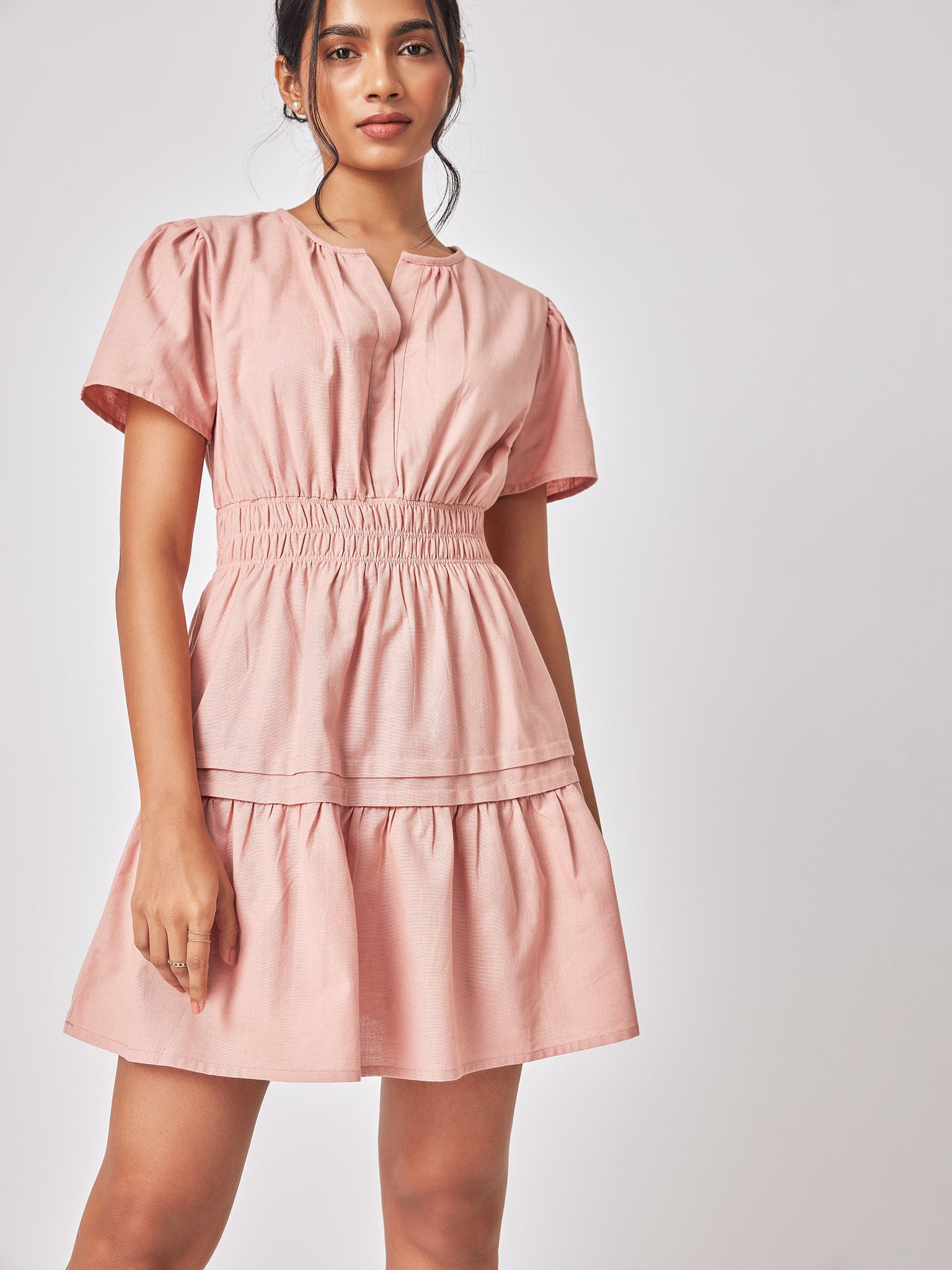 Blush Linen Tiered Dress
Blush Linen Tiered Dress