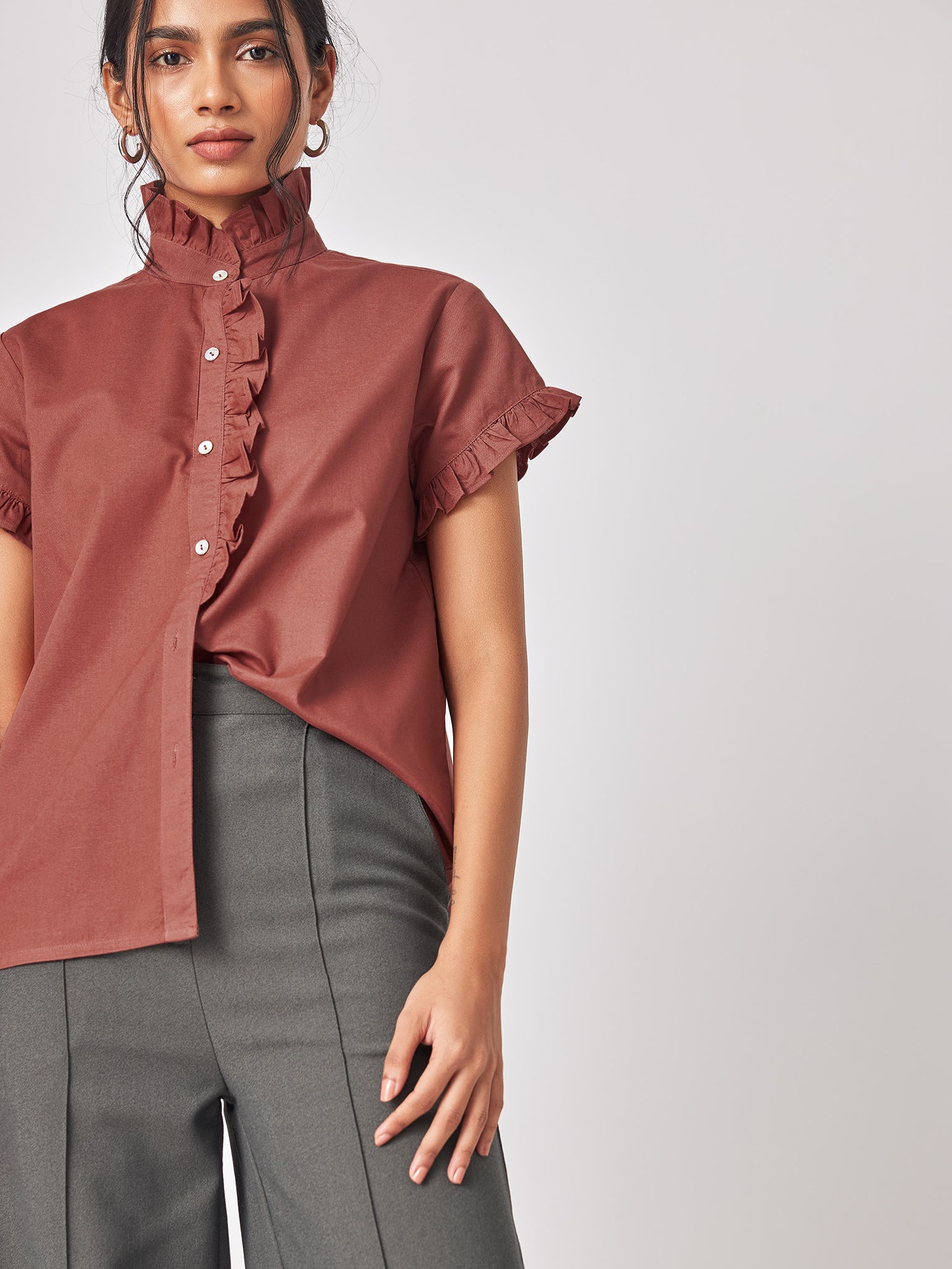 Clay Ruffle Detail Shirt
Clay Ruffle Detail Shirt