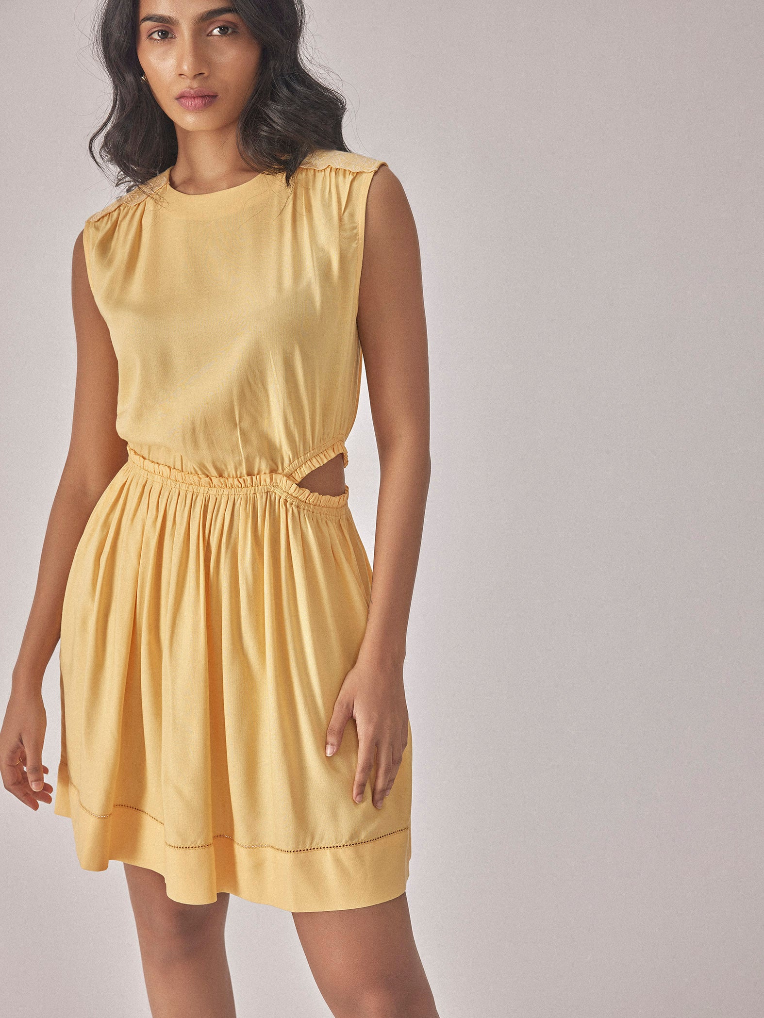 Dandelion Ruffled Waist Dress