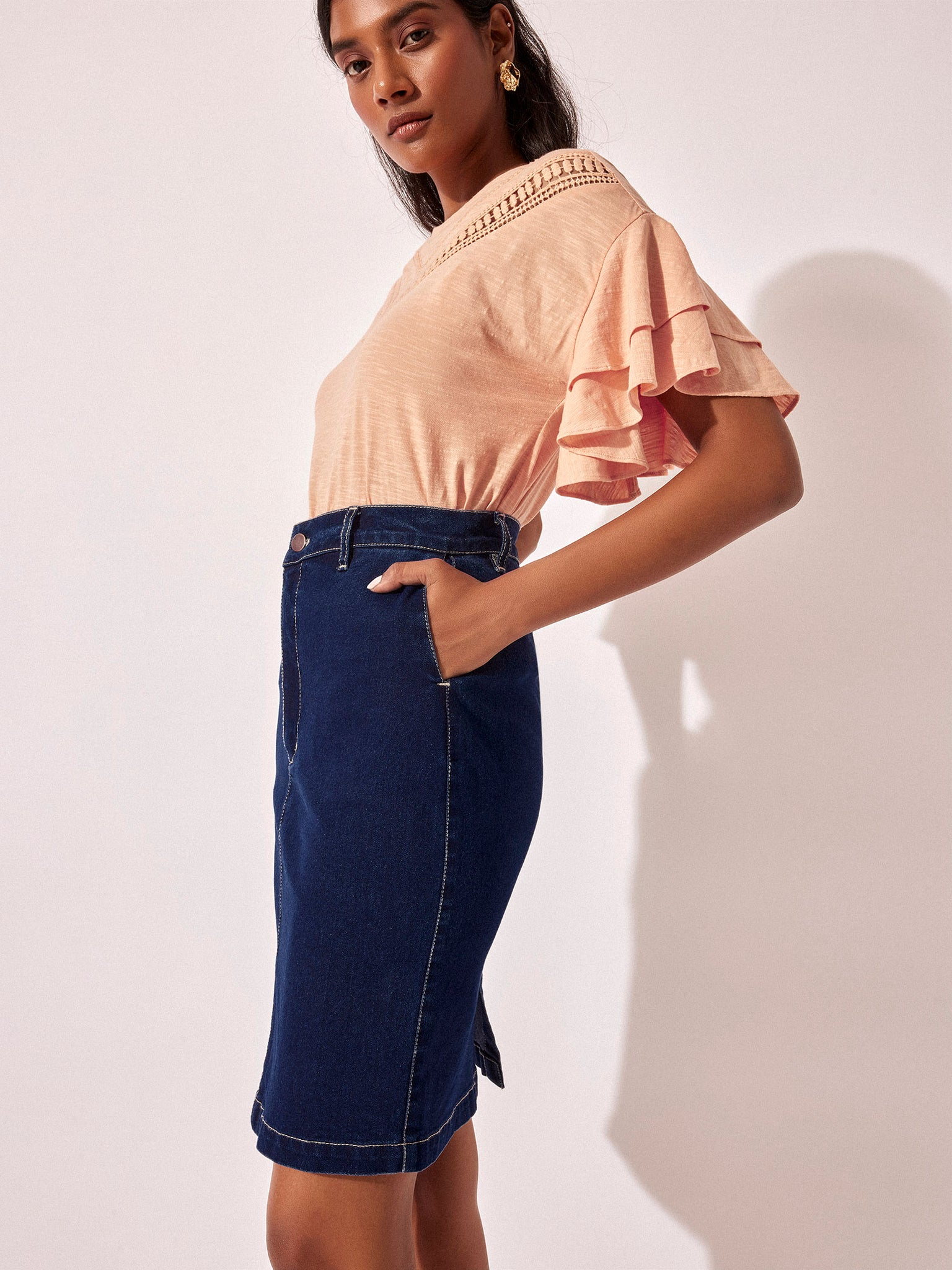 Denim Pencil Skirt
Denim Pencil Skirt