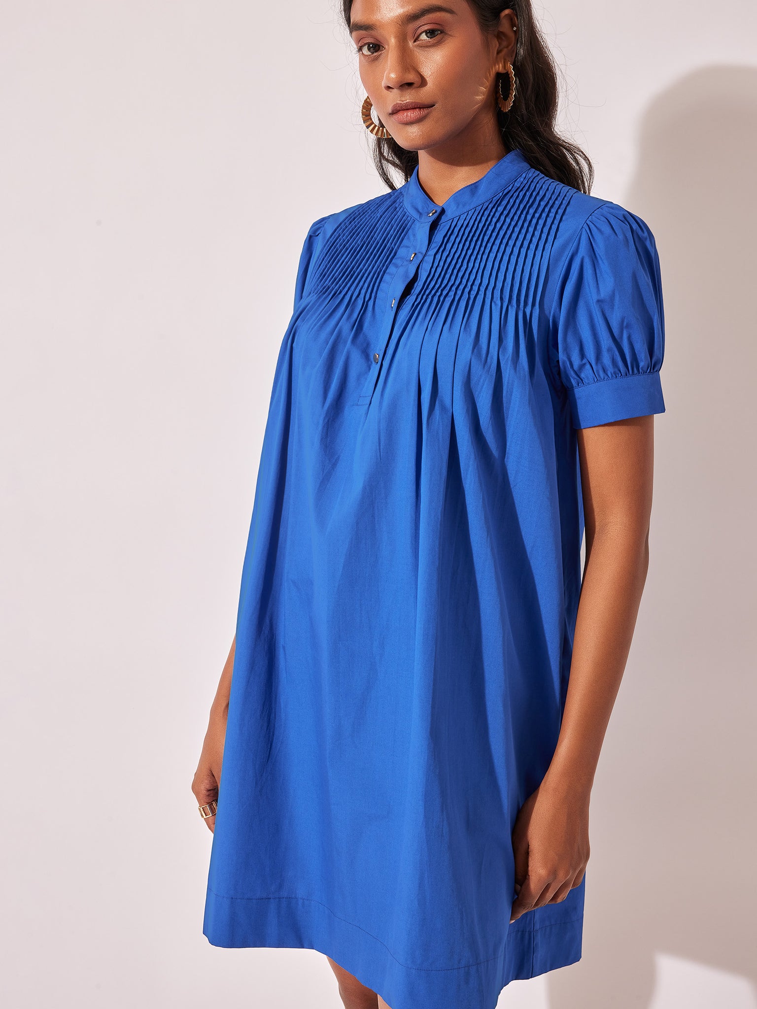 Electric Blue Pintuck Mini Dress
Electric Blue Pintuck Mini Dress