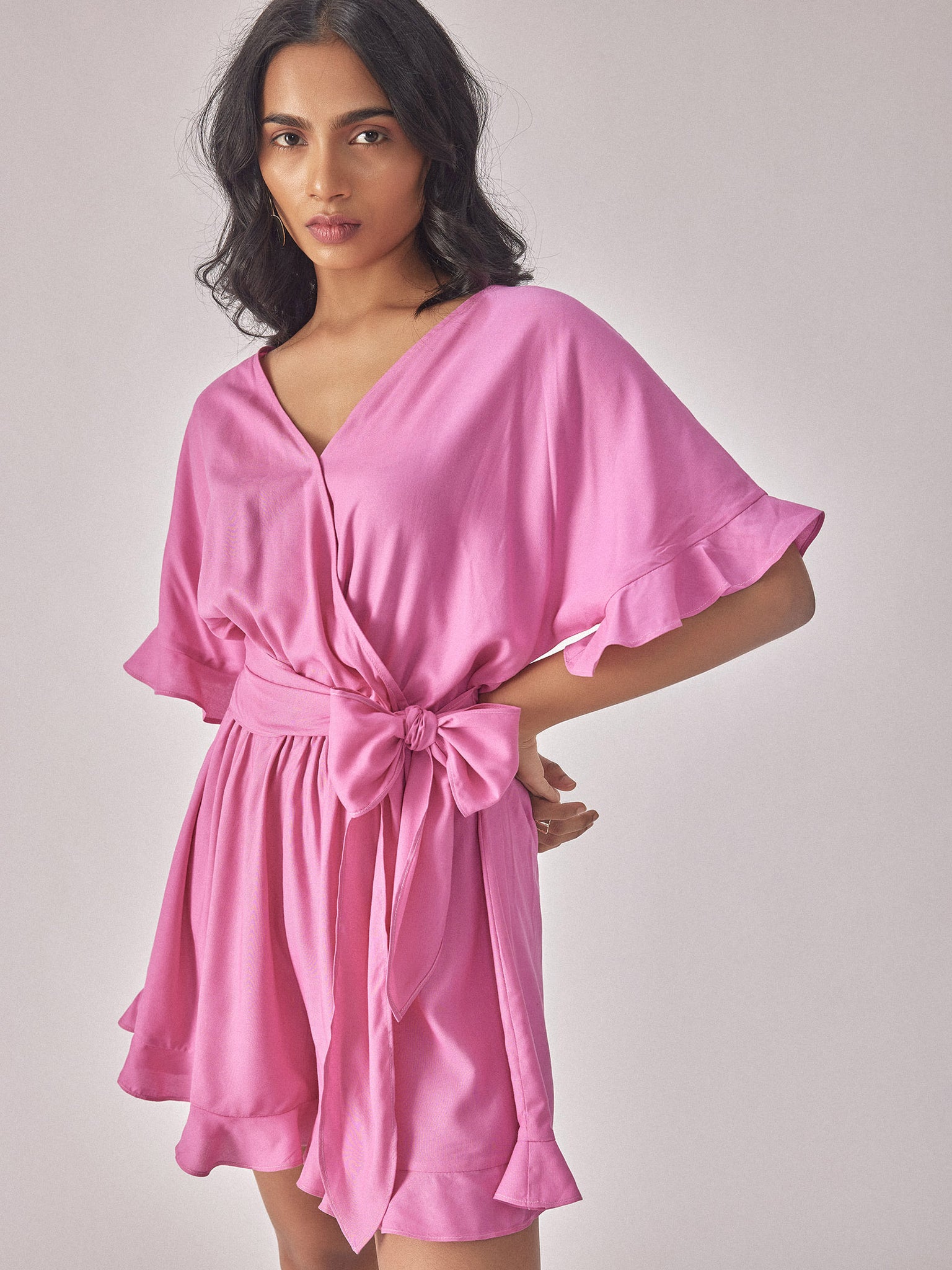 Flamingo Pink Self Tie Playsuit
Flamingo Pink Self Tie Playsuit