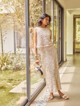 Ivory Crochet Detail Skirt
