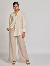 Ochre Striped Oversized Shirt