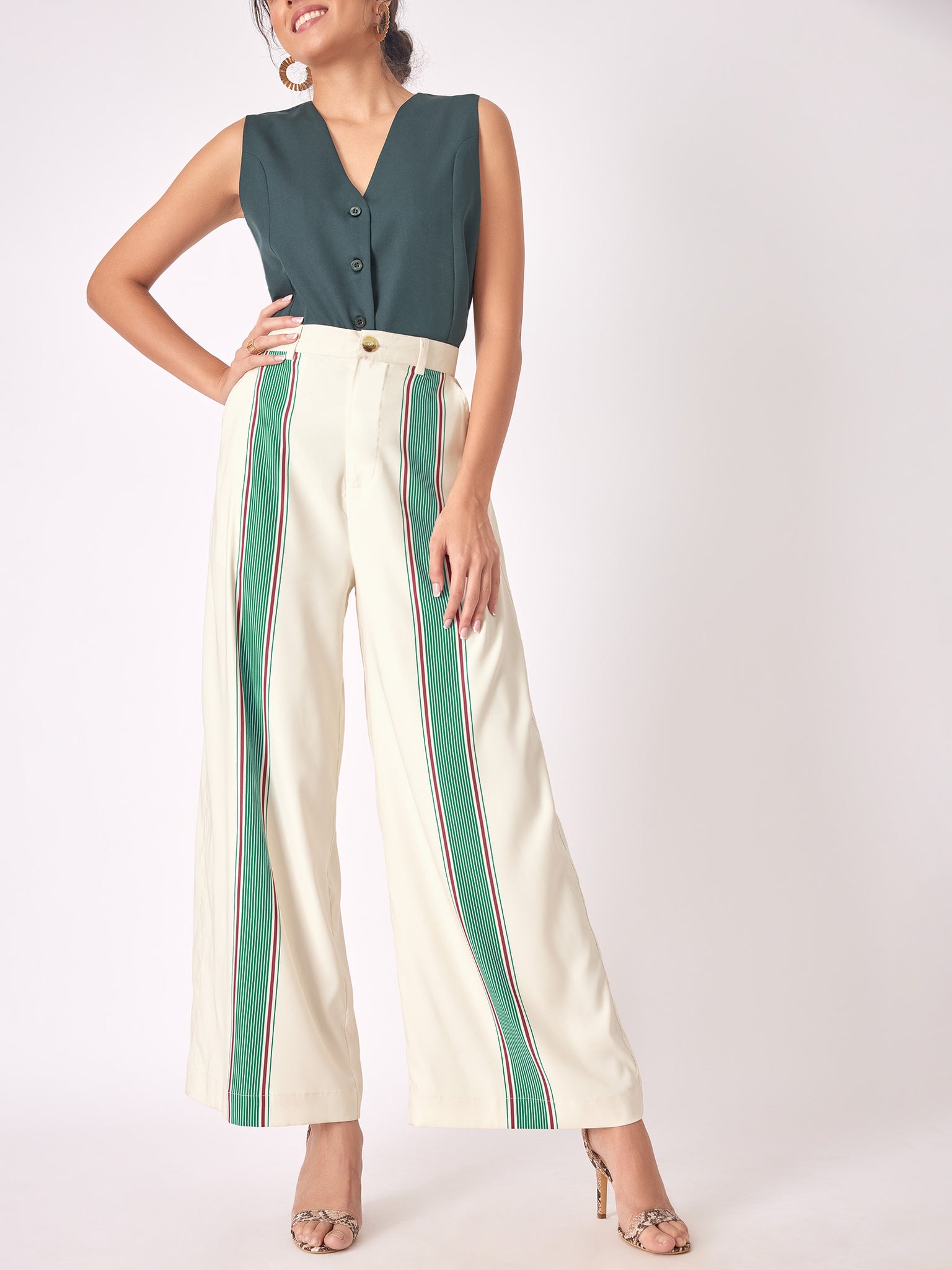 Red & Green Stripe Detail Trousers
Red & Green Stripe Detail Trousers