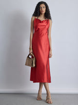Ruby Satin Cowl Neck Slip Dress