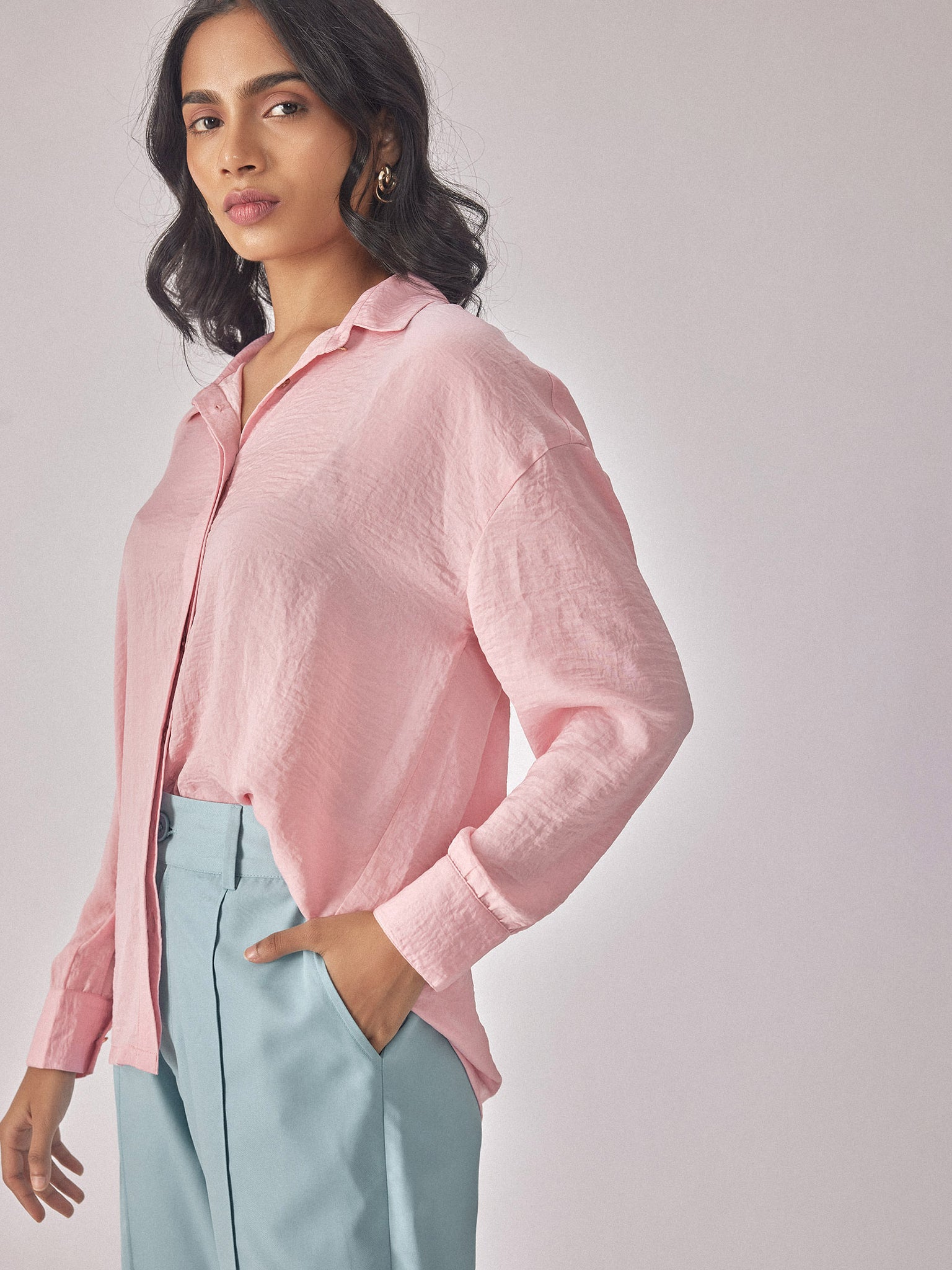 Soft Pink Satin Shirt
Soft Pink Satin Shirt