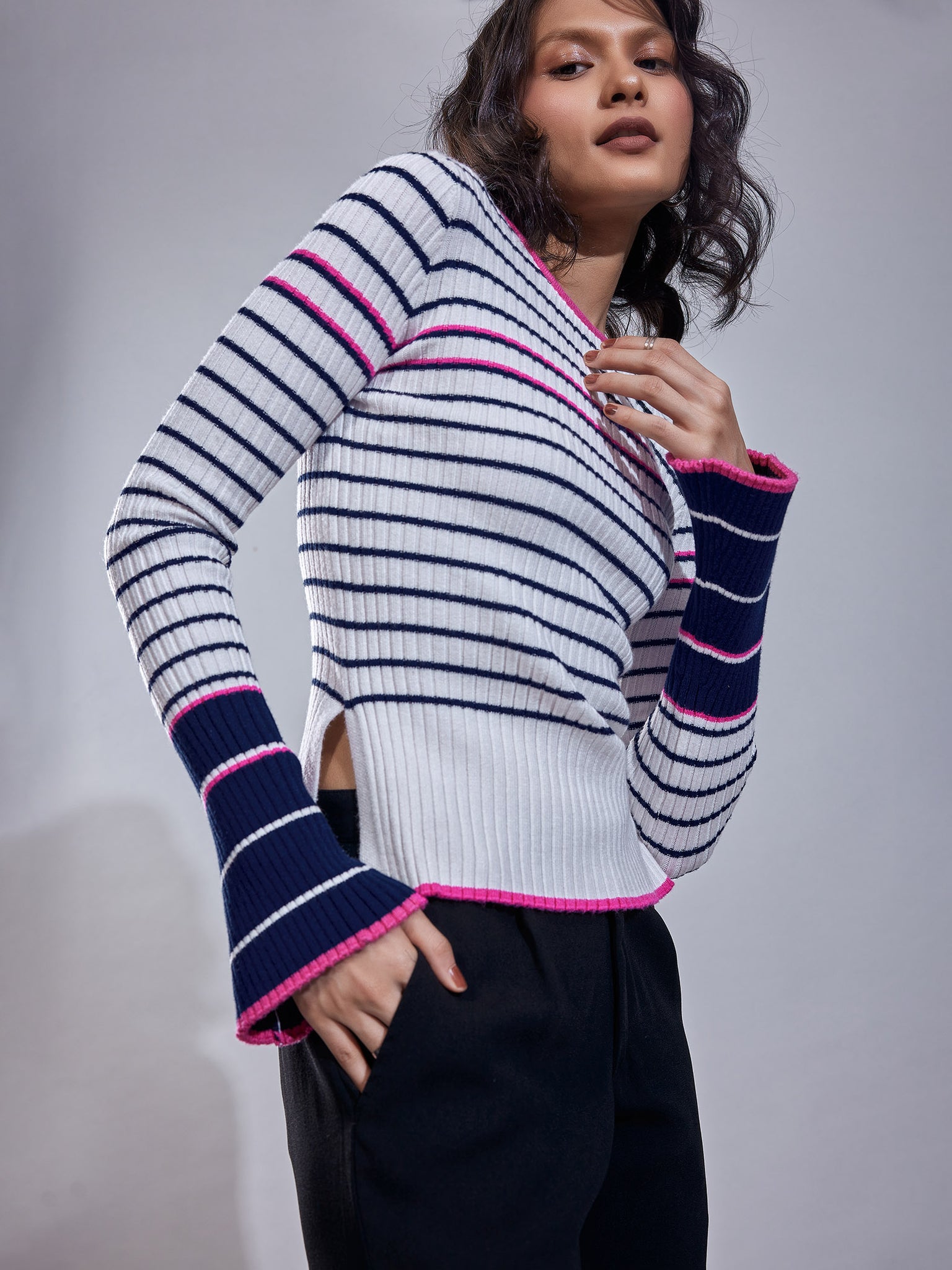 Striped Jacquard Knit Top
Striped Jacquard Knit Top