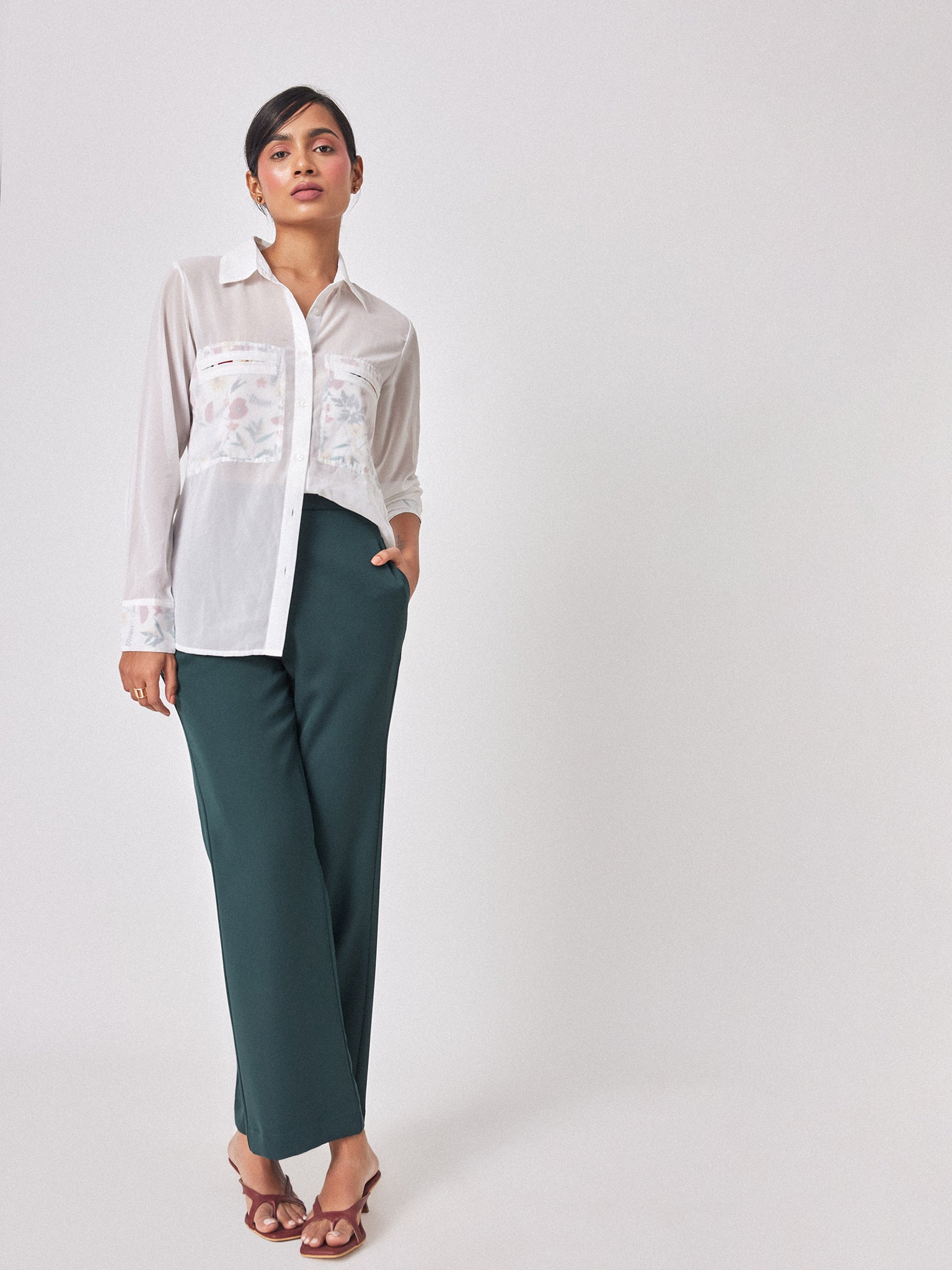 White Meadow Print Detail Shirt
White Meadow Print Detail Shirt