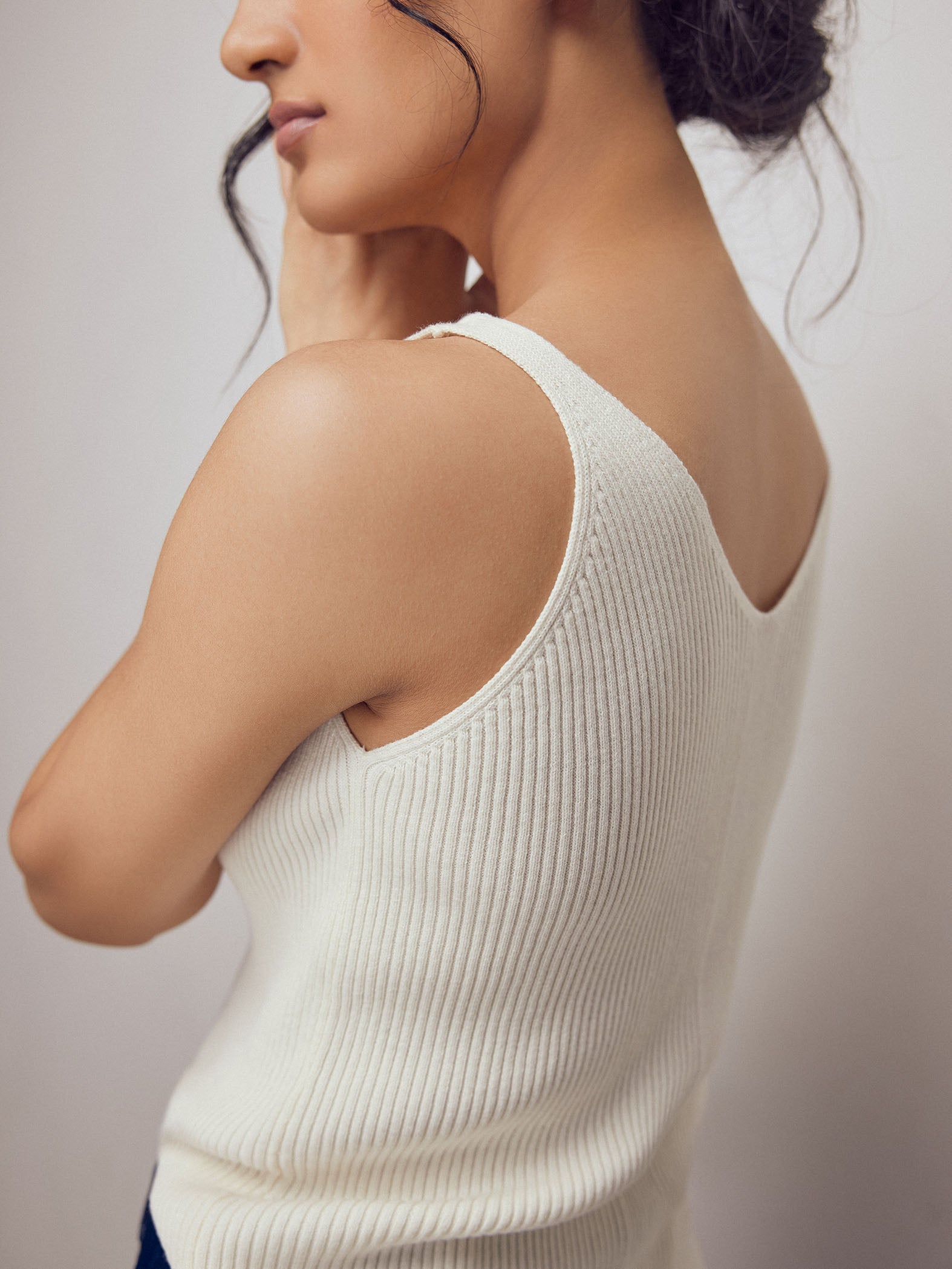 White Strappy Knit Top