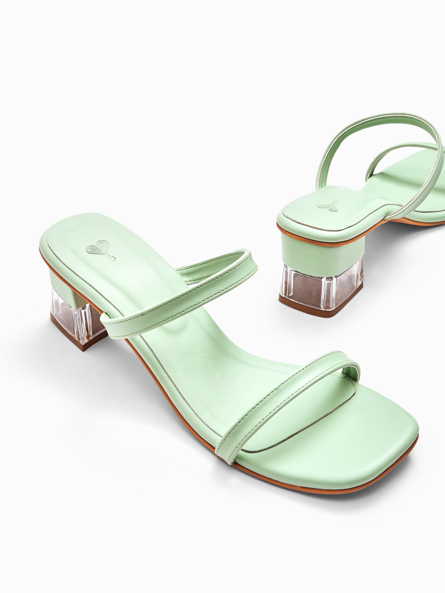 Aqua Double Strap Glass Heels
Aqua Double Strap Glass Heels