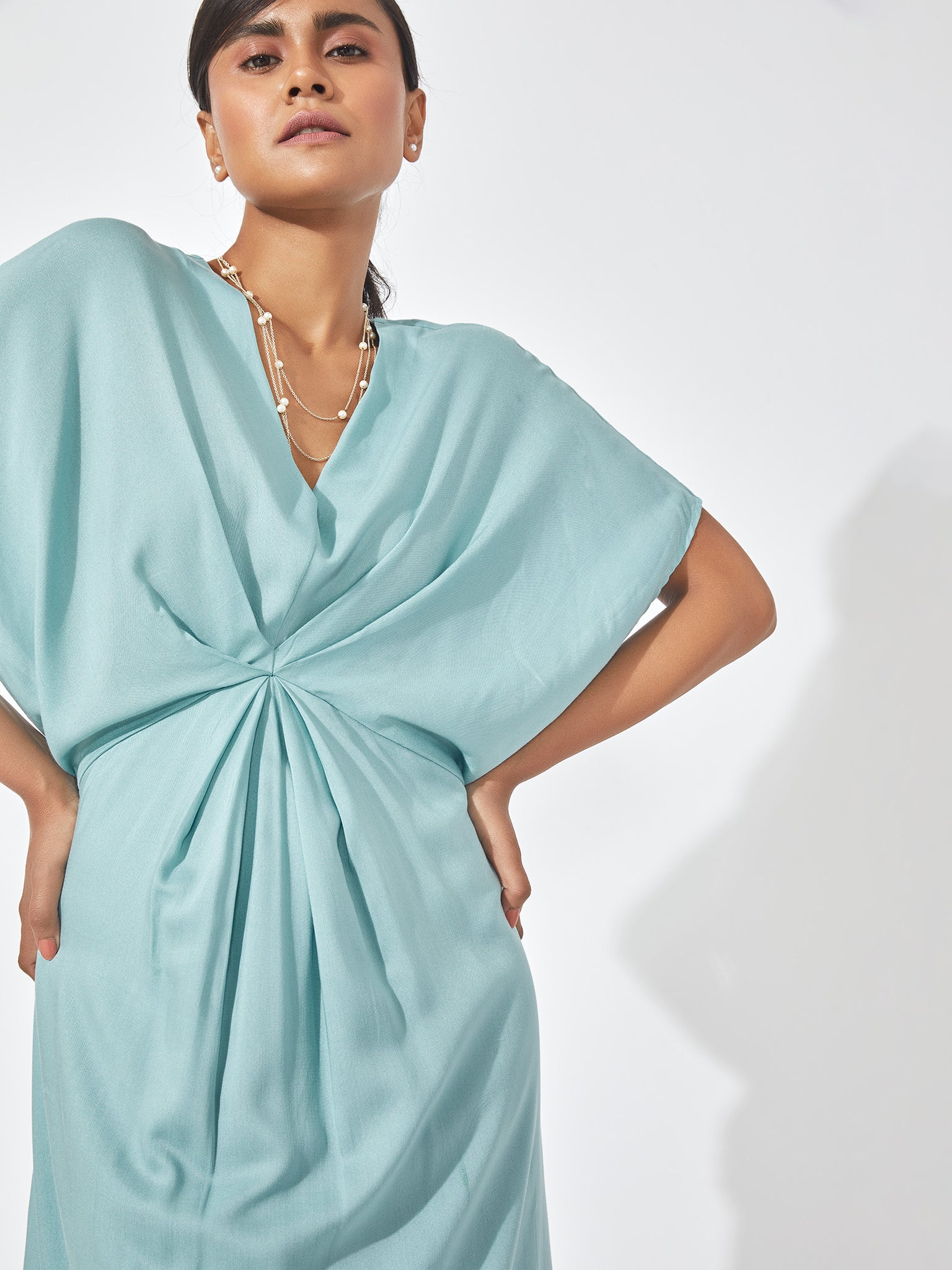 Aqua Gathered Dress
Aqua Gathered Dress