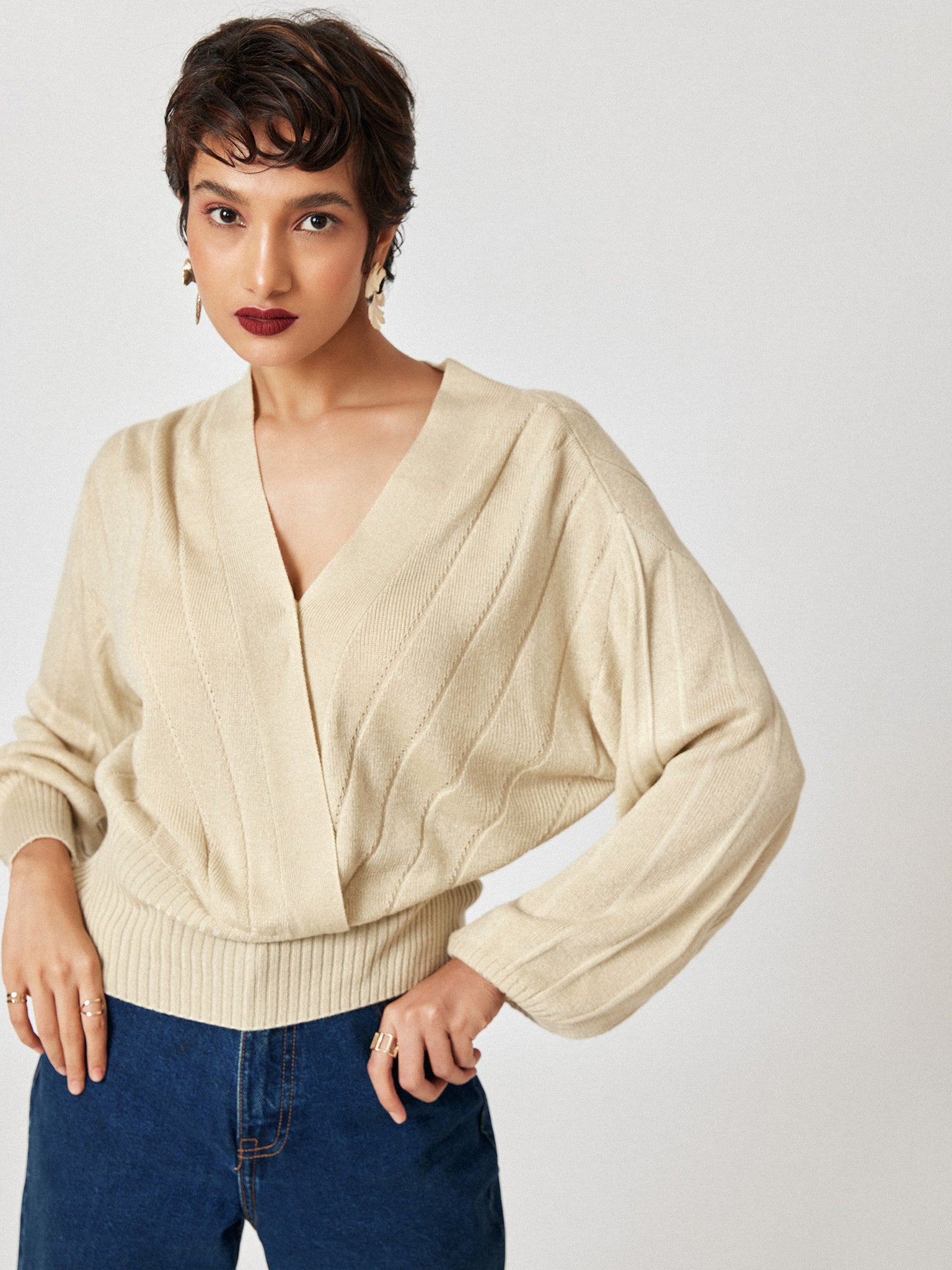 Beige Overlap Full Sleeve Top
Beige Overlap Full Sleeve Top