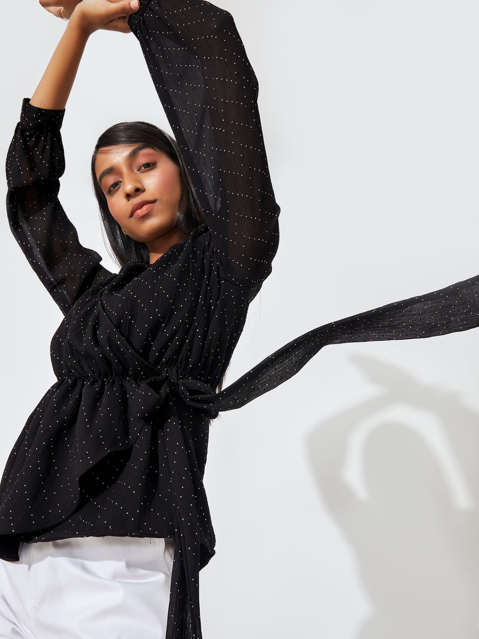 Black Beaded Wrap Top
Black Beaded Wrap Top