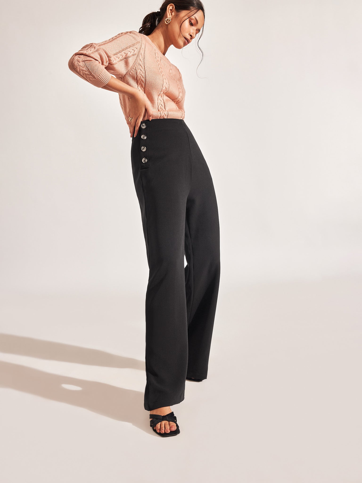 Black Buttoned Puddle Pants
Black Buttoned Puddle Pants