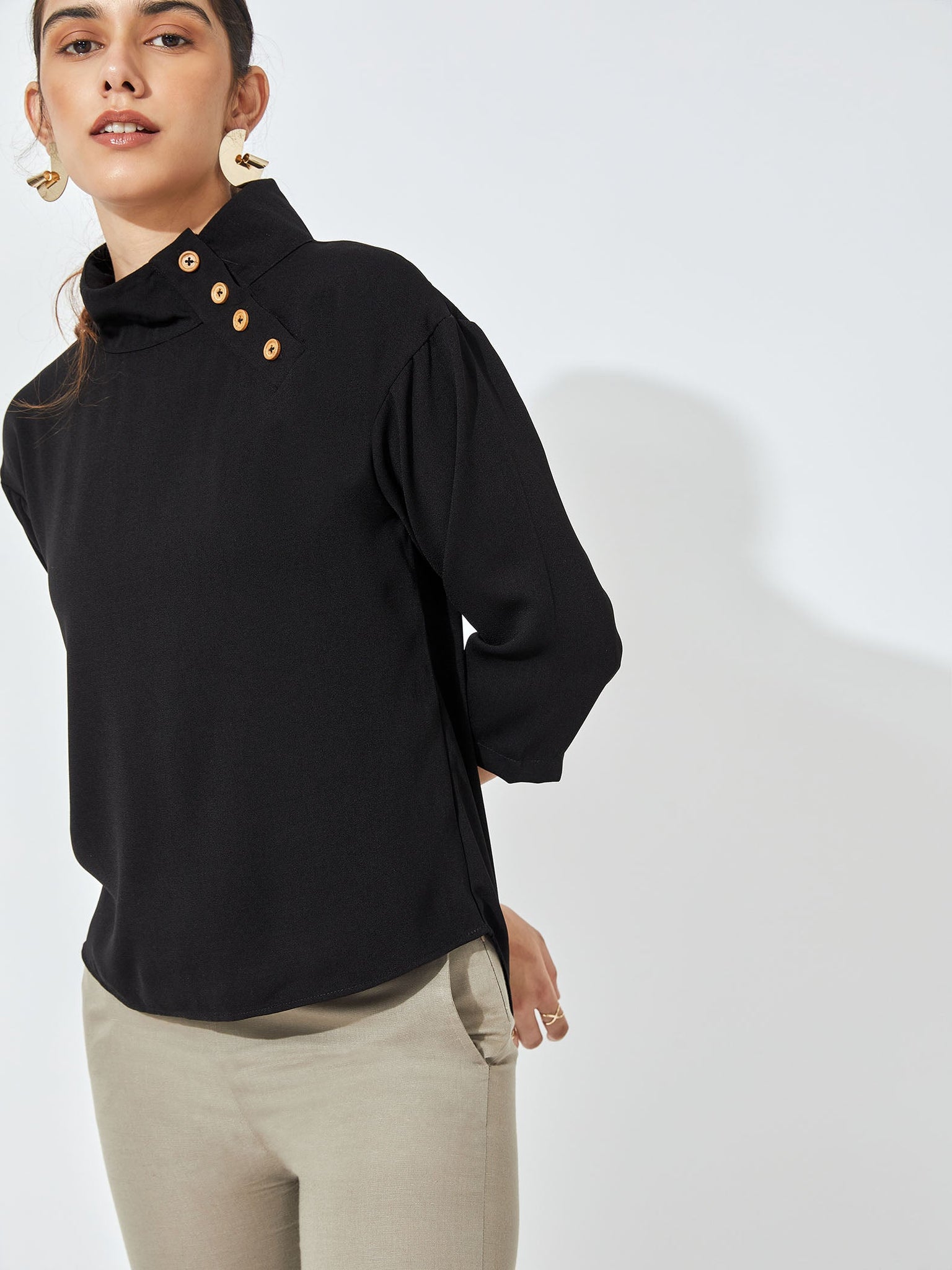 Black High Neck Top
Black High Neck Top