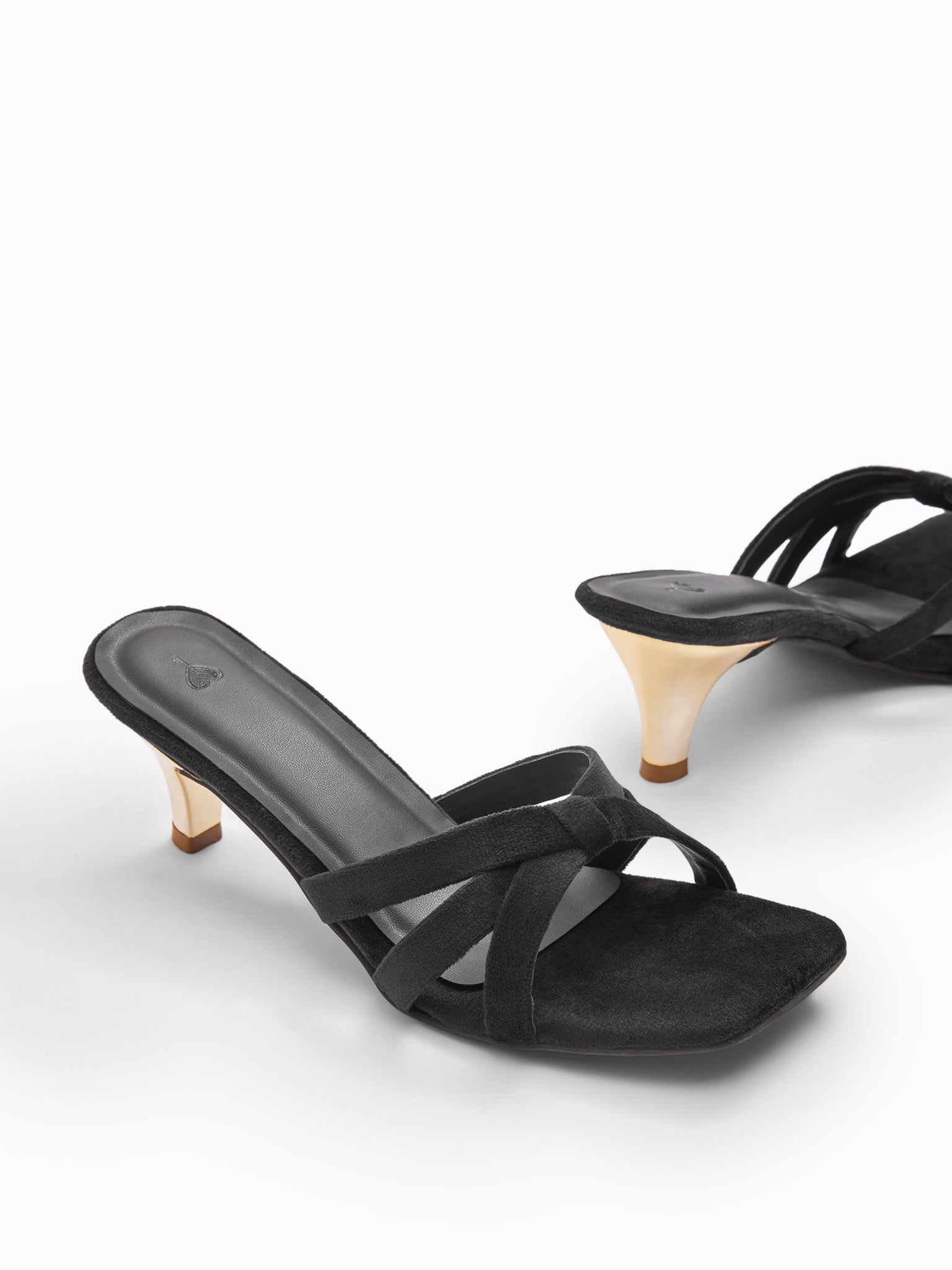 Black Triple Strap Gold Heels
Black Triple Strap Gold Heels