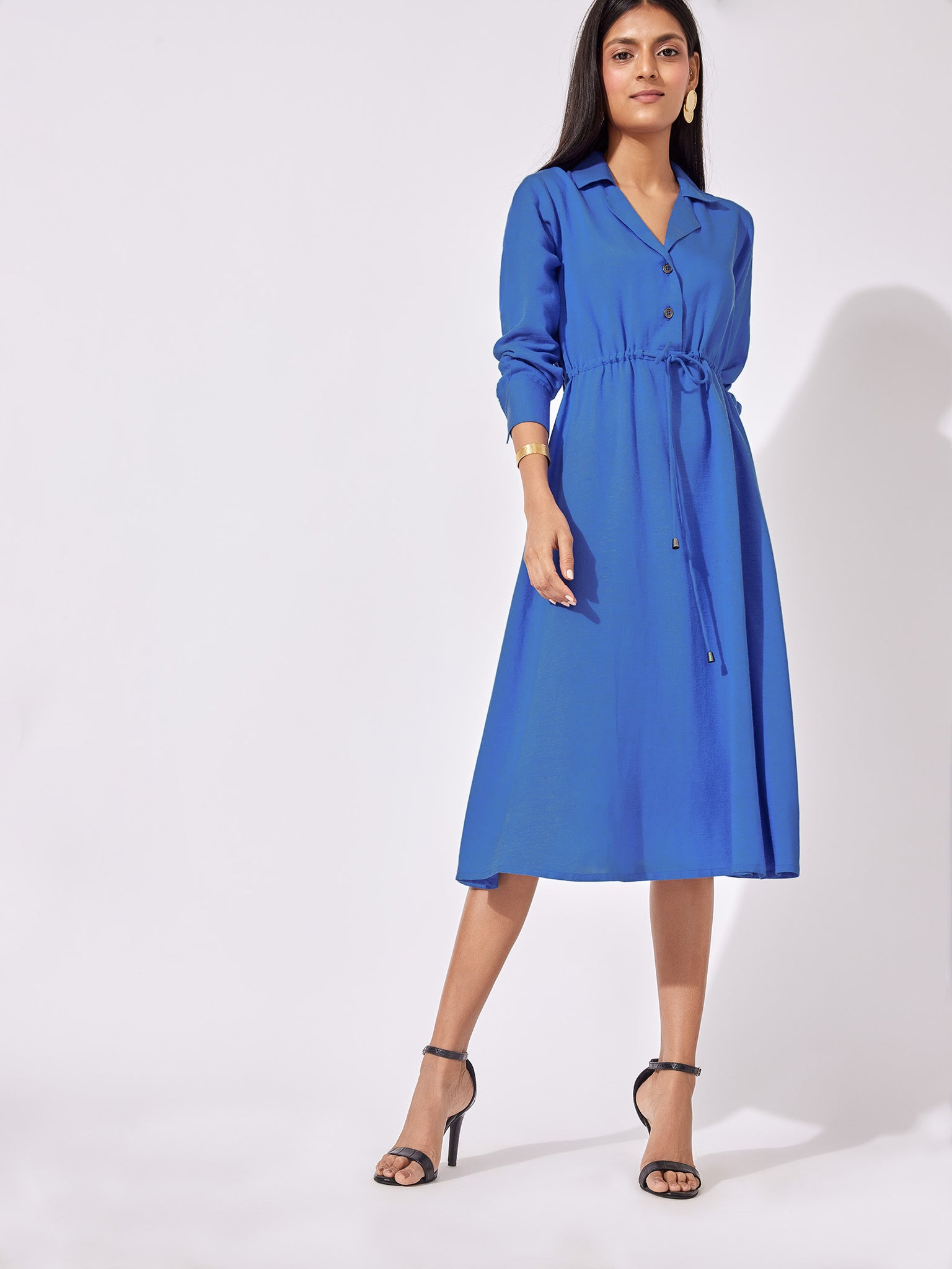 Blue Drawstring Midi Dress
Blue Drawstring Midi Dress