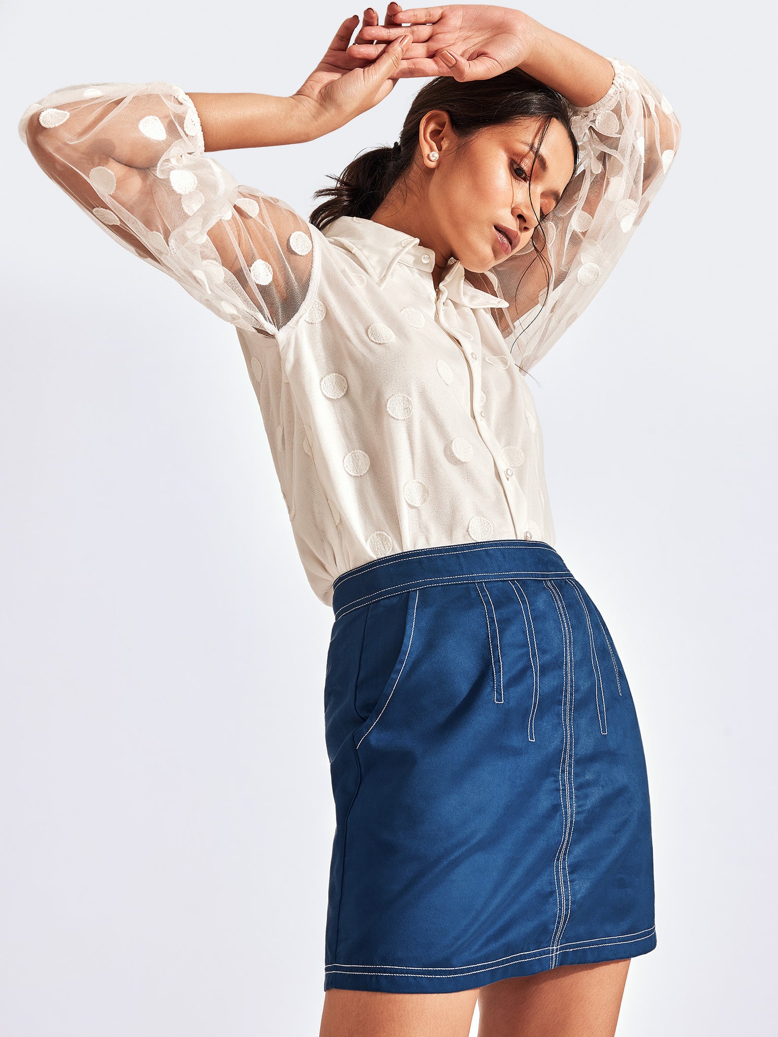 Blue Suede Mini Skirt
Blue Suede Mini Skirt