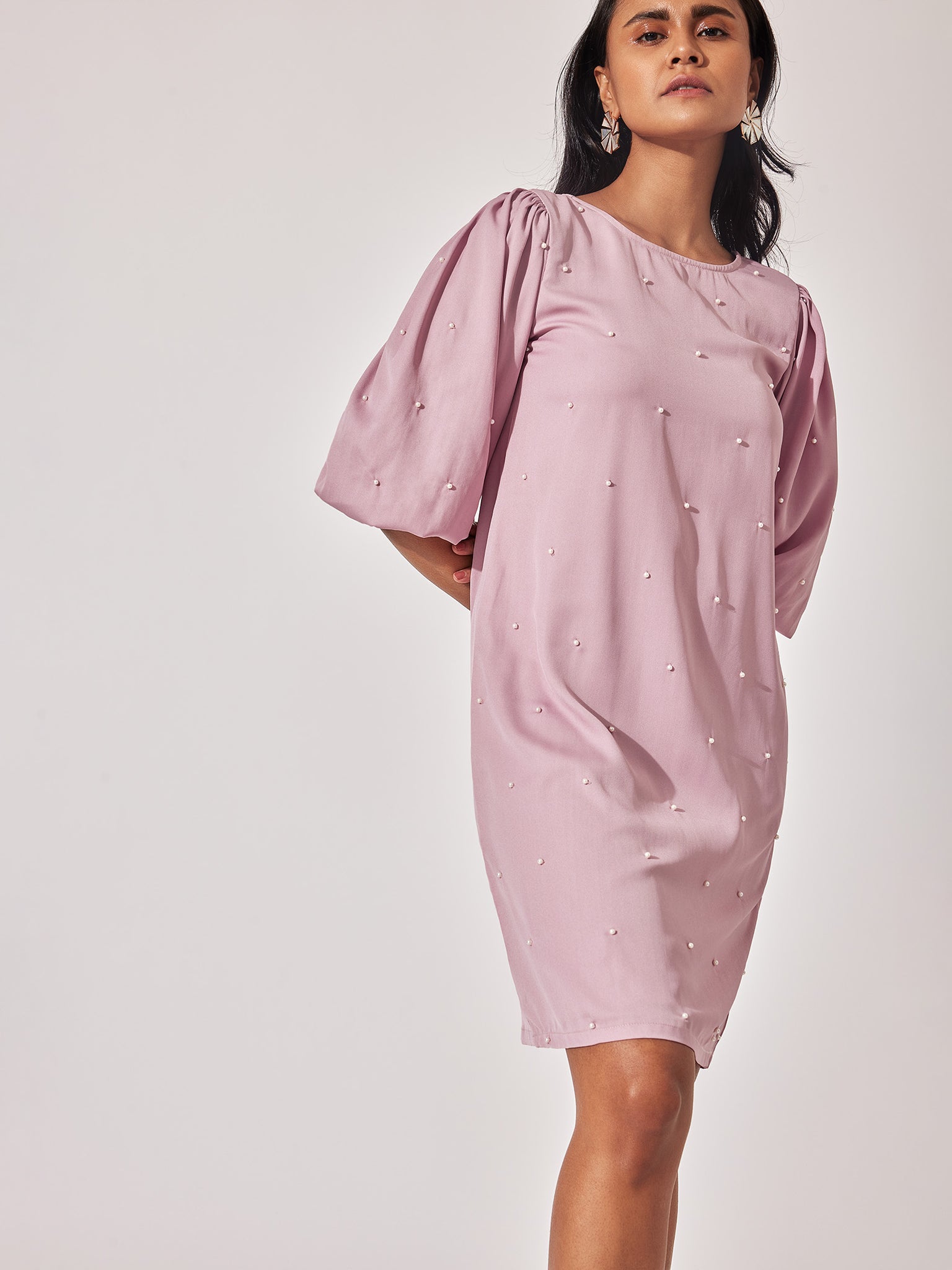 Blush Beaded Boat Neck Dress
Blush Beaded Boat Neck Dress