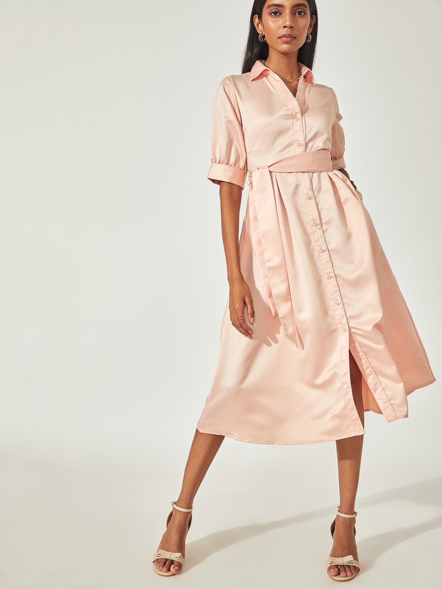 Blush Belted Shirt Dress
Blush Belted Shirt Dress
