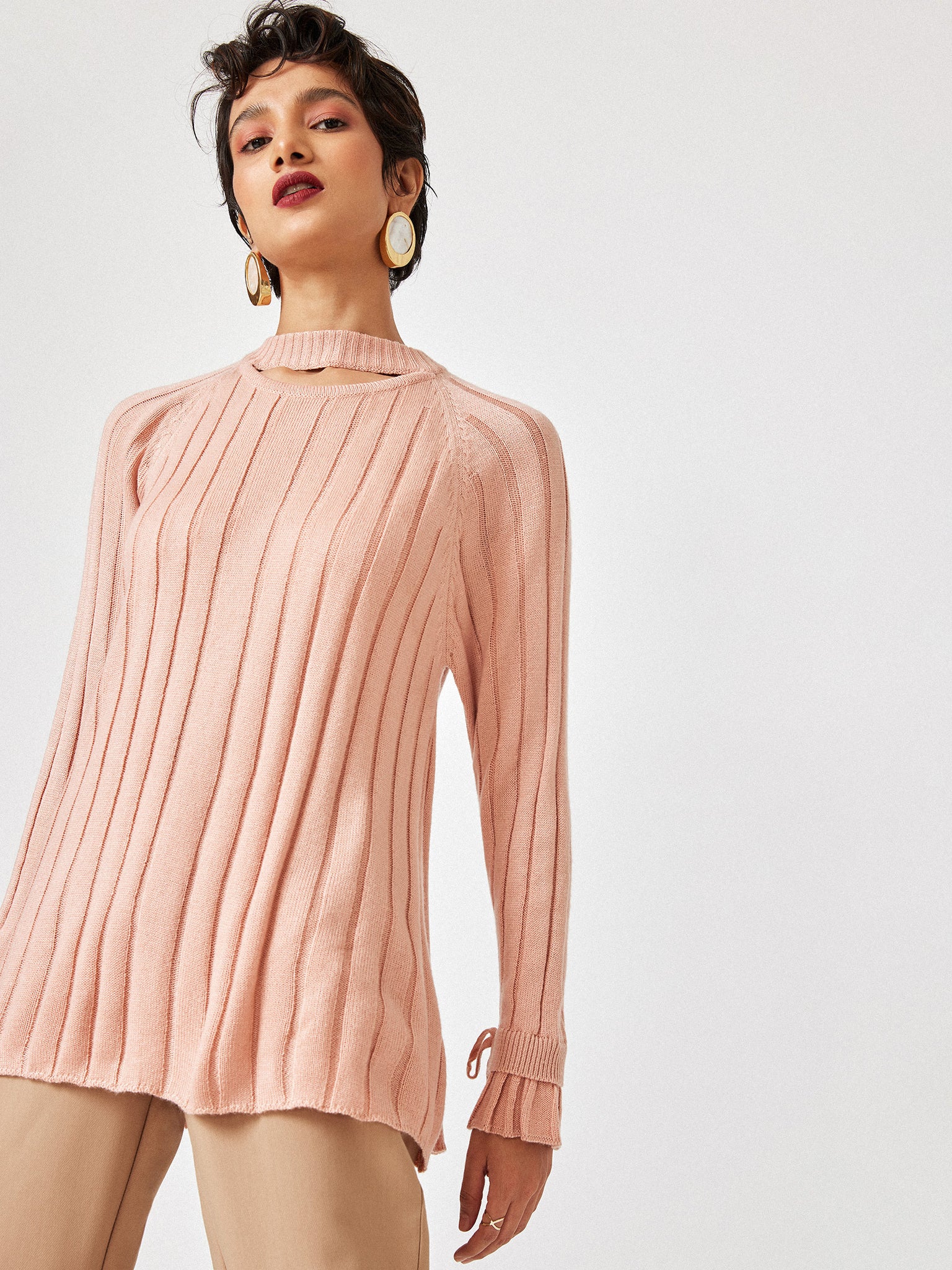 Blush Cut Out Ribbed Sweater
Blush Cut Out Ribbed Sweater