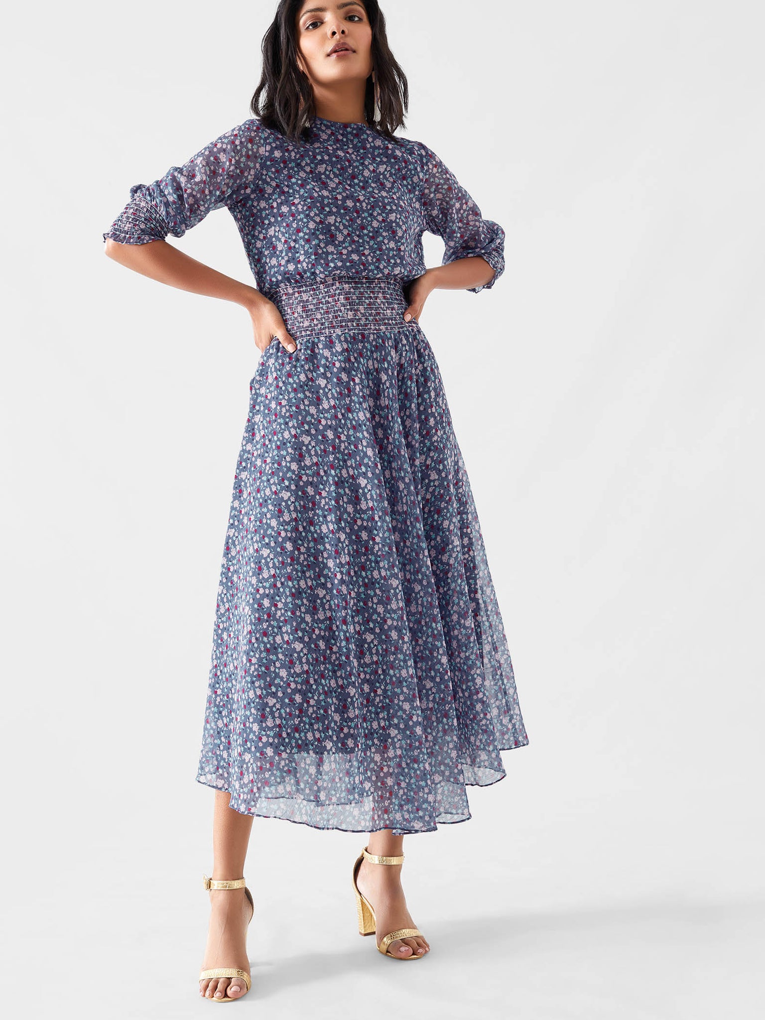 Cerulean Floral Smocked Dress
Cerulean Floral Smocked Dress