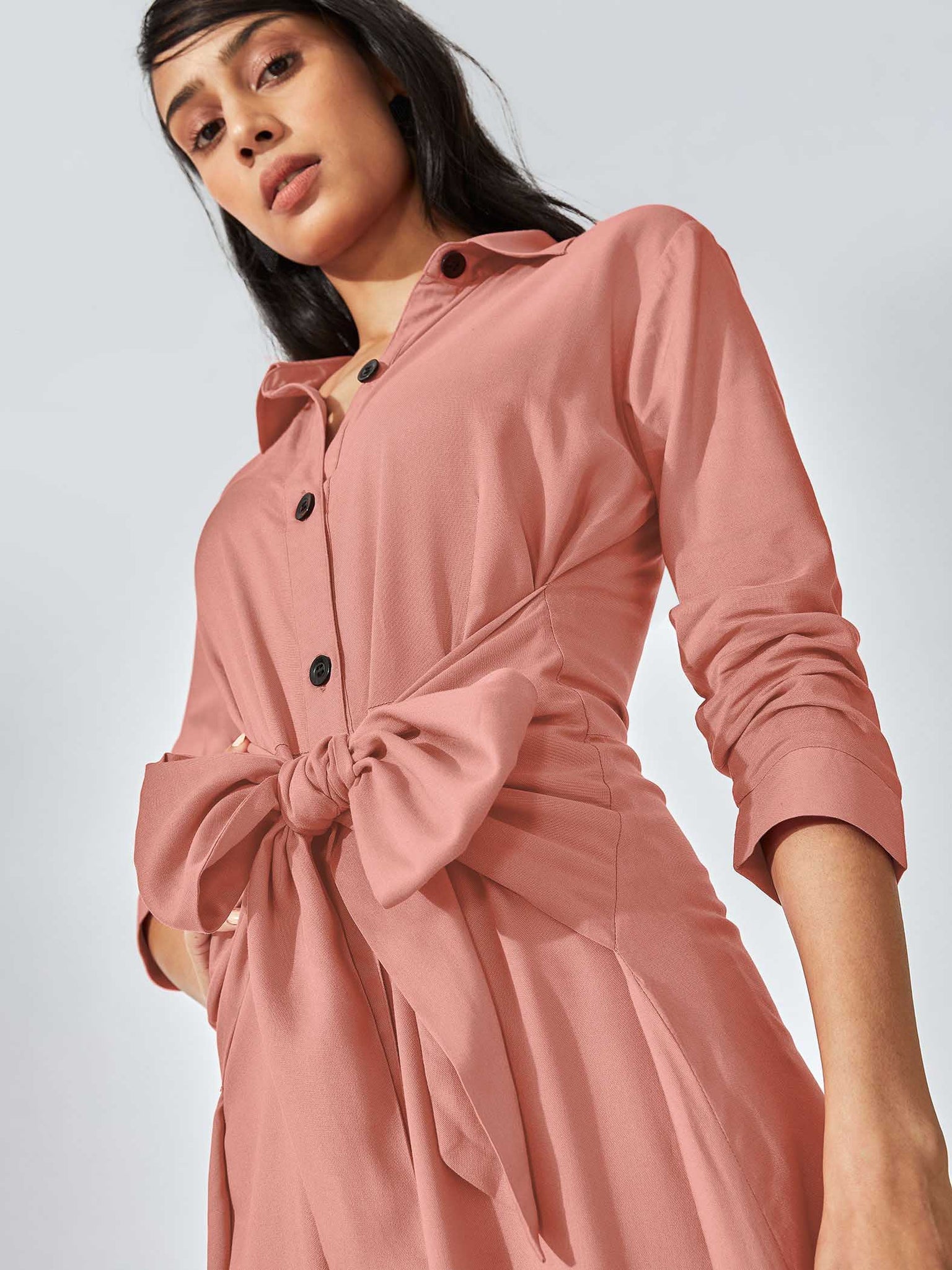 Coral Front Tie Dress
Coral Front Tie Dress