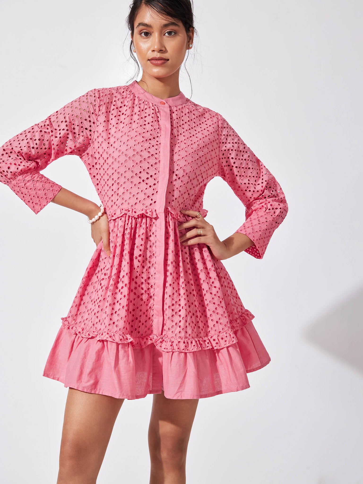 Pink Drop Waist Schiffli Dress
Pink Drop Waist Schiffli Dress