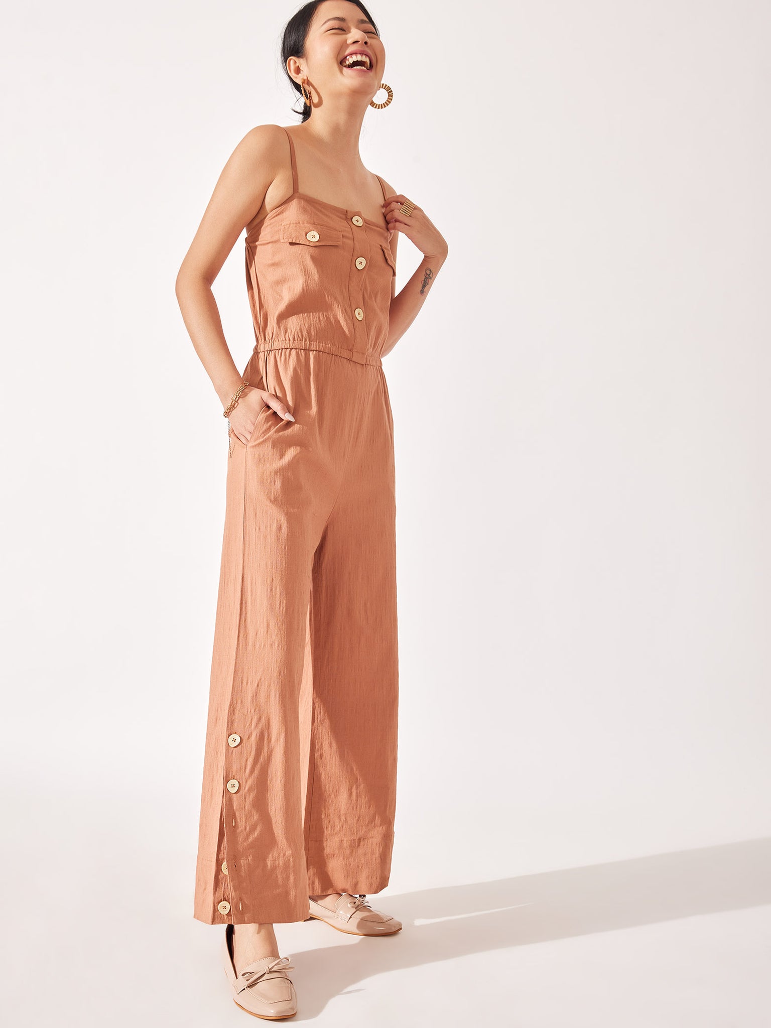 Dusty Rose Strappy Jumpsuit
Dusty Rose Strappy Jumpsuit