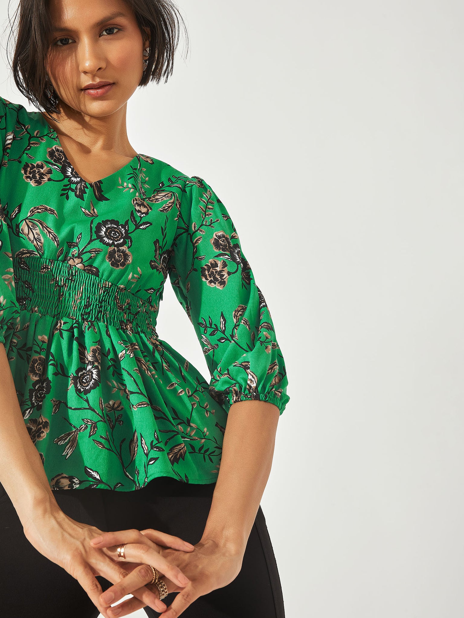 Emerald Floral Peplum Top
Emerald Floral Peplum Top