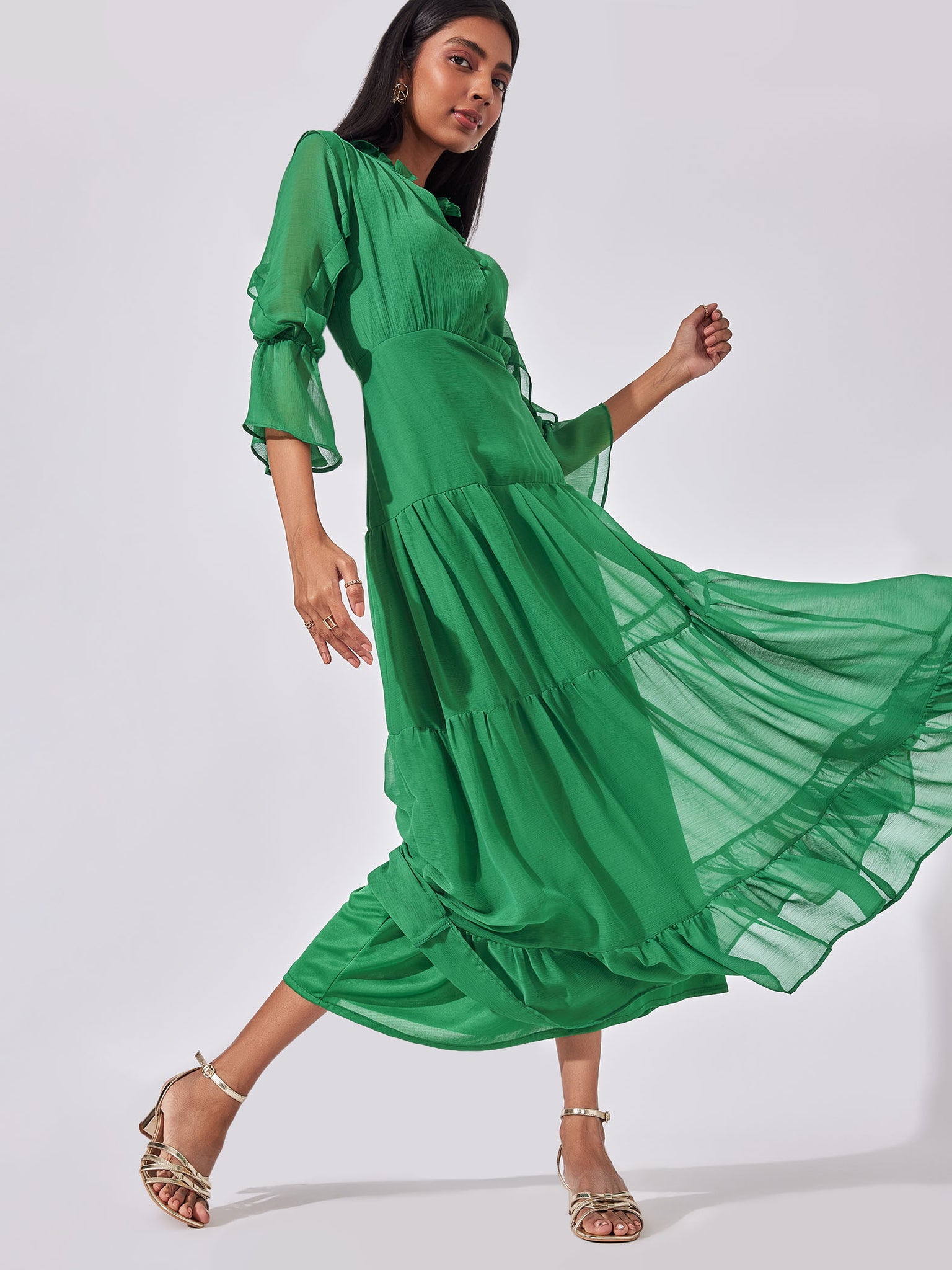 Emerald Ruffle Tiered Dress
Emerald Ruffle Tiered Dress