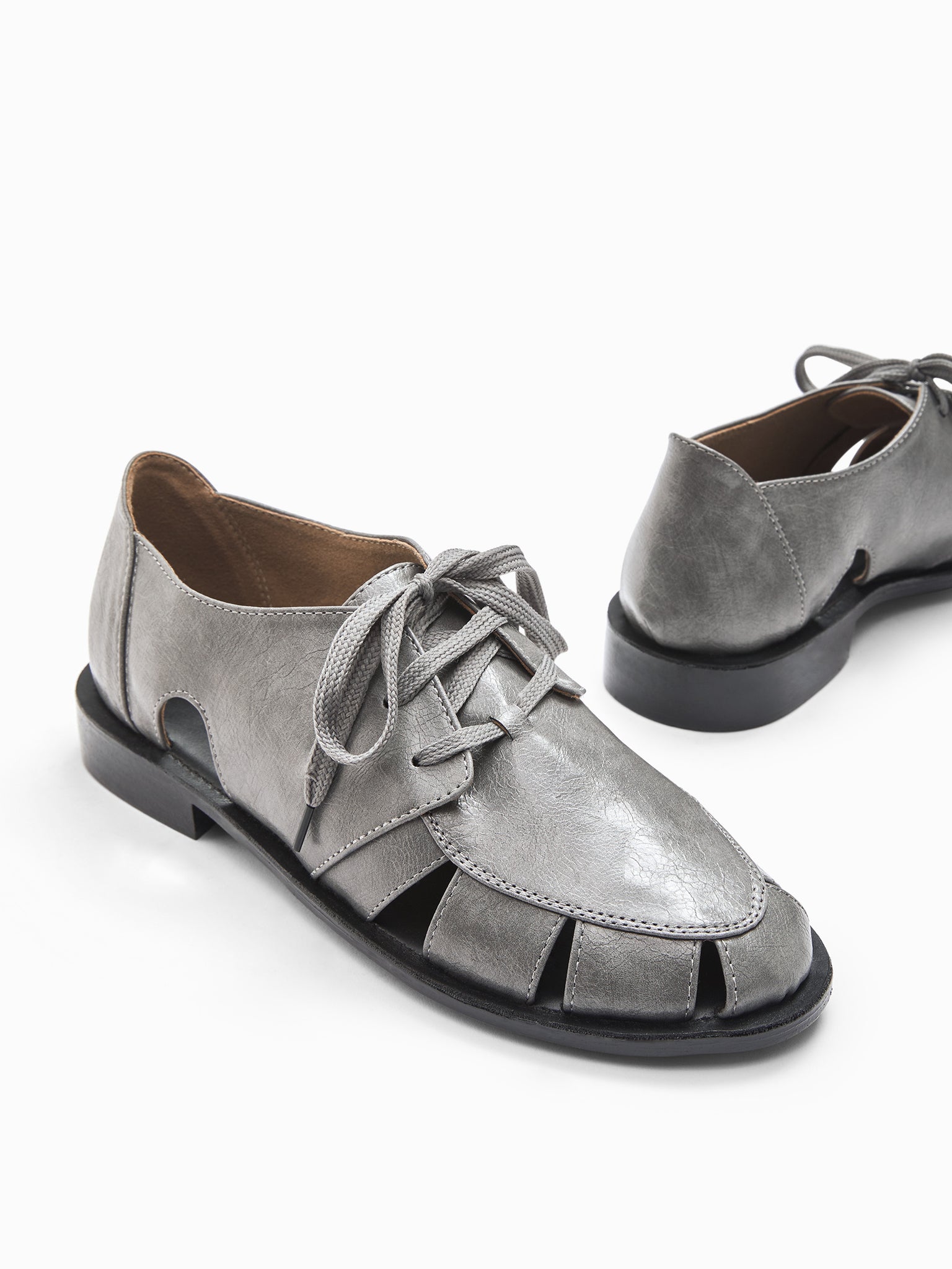 Grey Cutout Brogues 
Grey Cutout Brogues