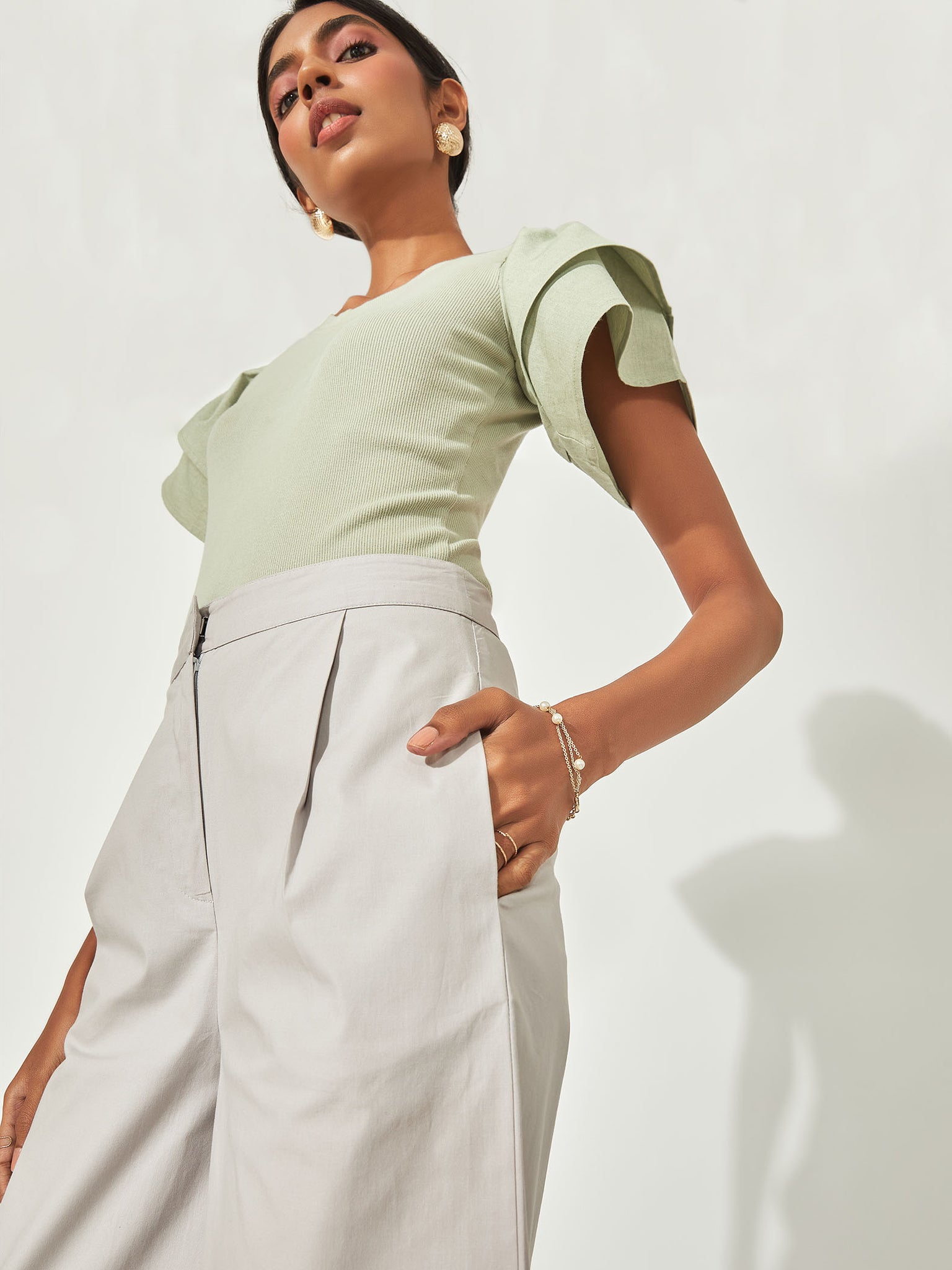 Grey Pleated Culotte
Grey Pleated Culotte