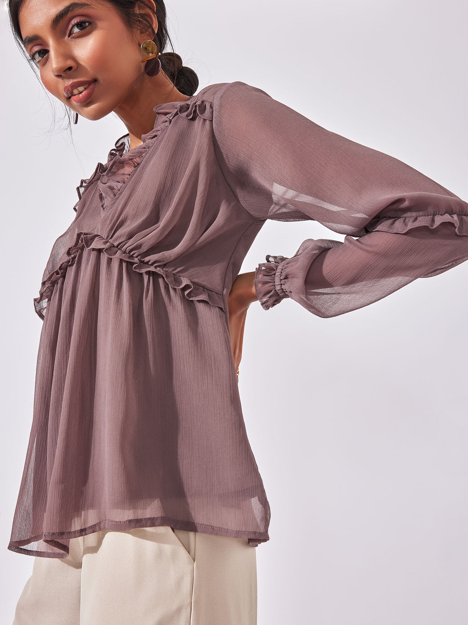 Heather Ruffled Yoke Top
Heather Ruffled Yoke Top