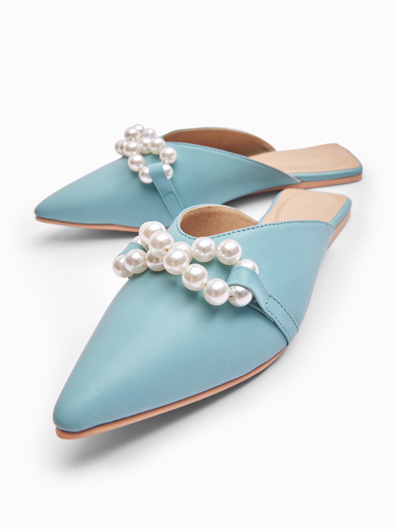 Ice Blue Pearl Detail Flats
Ice Blue Pearl Detail Flats