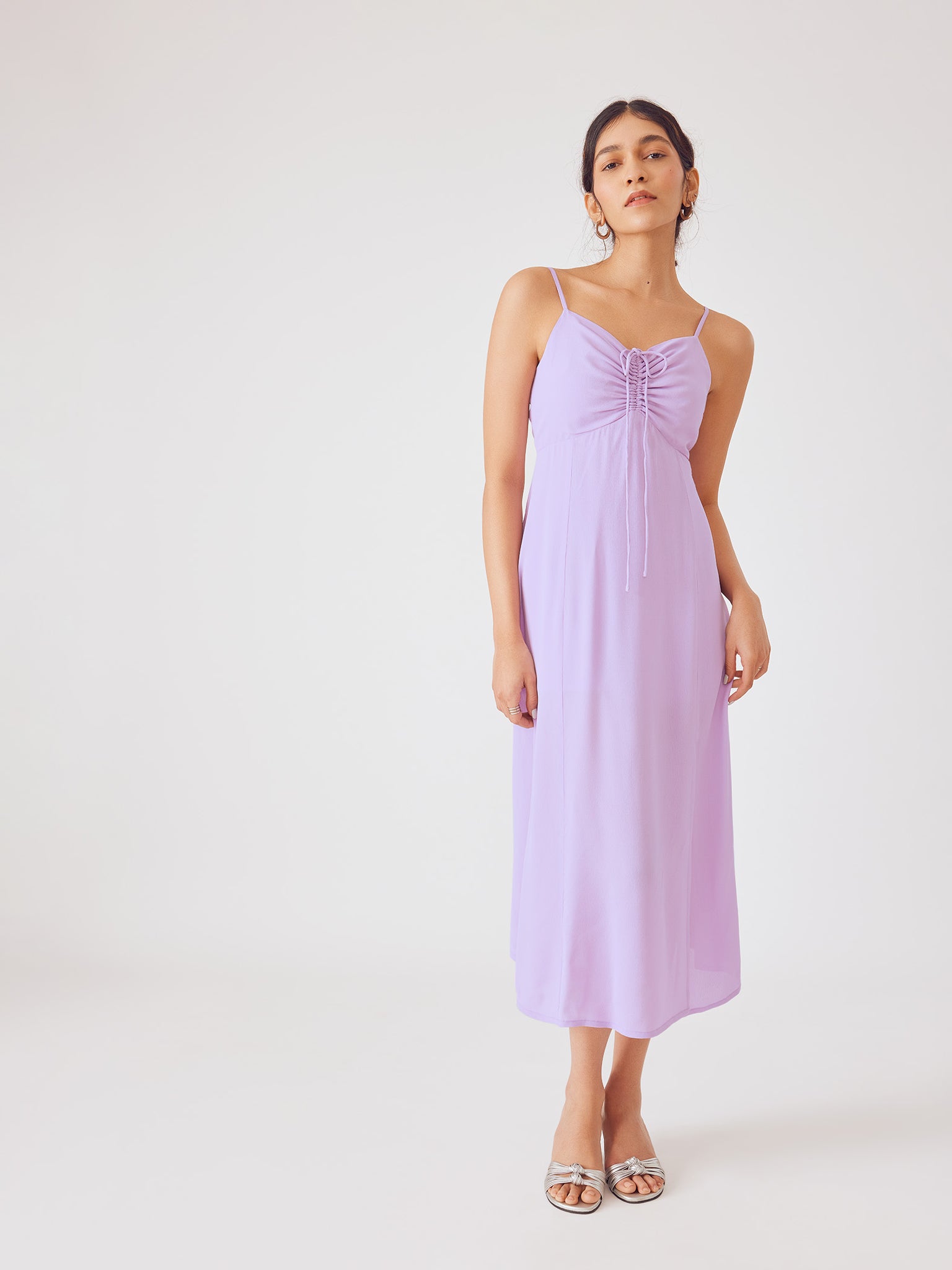 Lilac Strappy Tie Up Dress 
Lilac Strappy Tie Up Dress