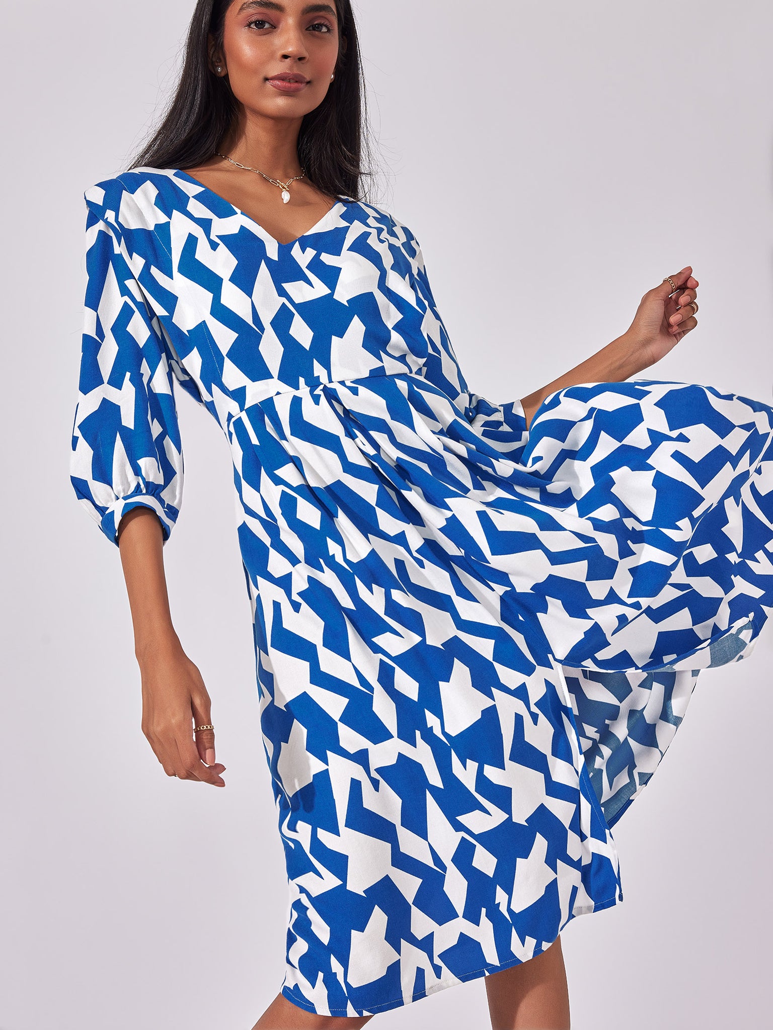 Mosaic Print Layered Dress 
Mosaic Print Layered Dress