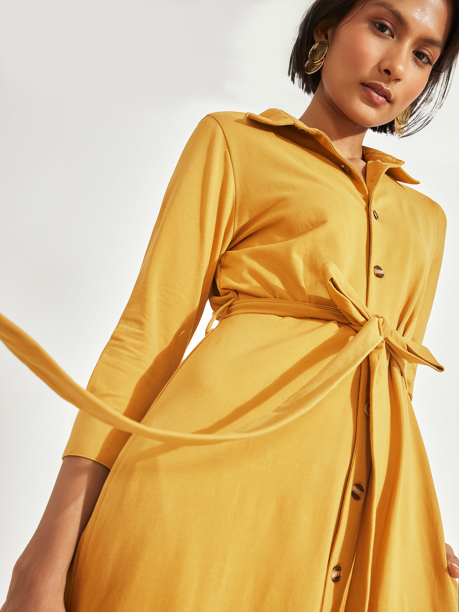 Mustard Longline Shirt Dress
Mustard Longline Shirt Dress