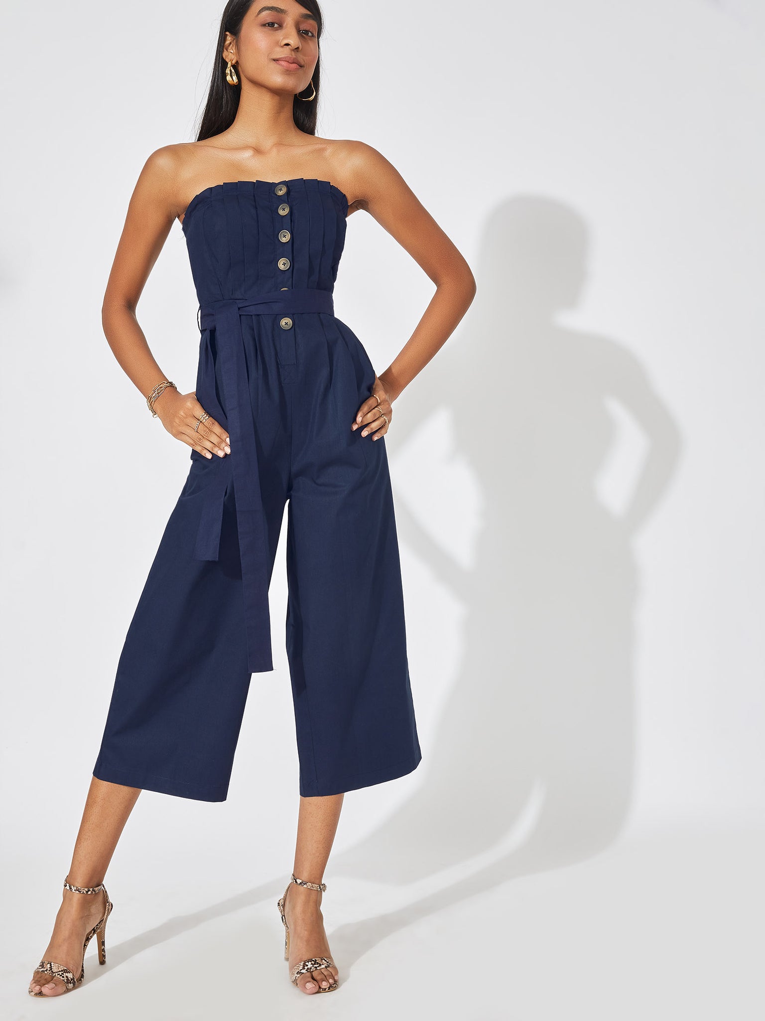 Navy Pleated Tube Jumpsuit
Navy Pleated Tube Jumpsuit