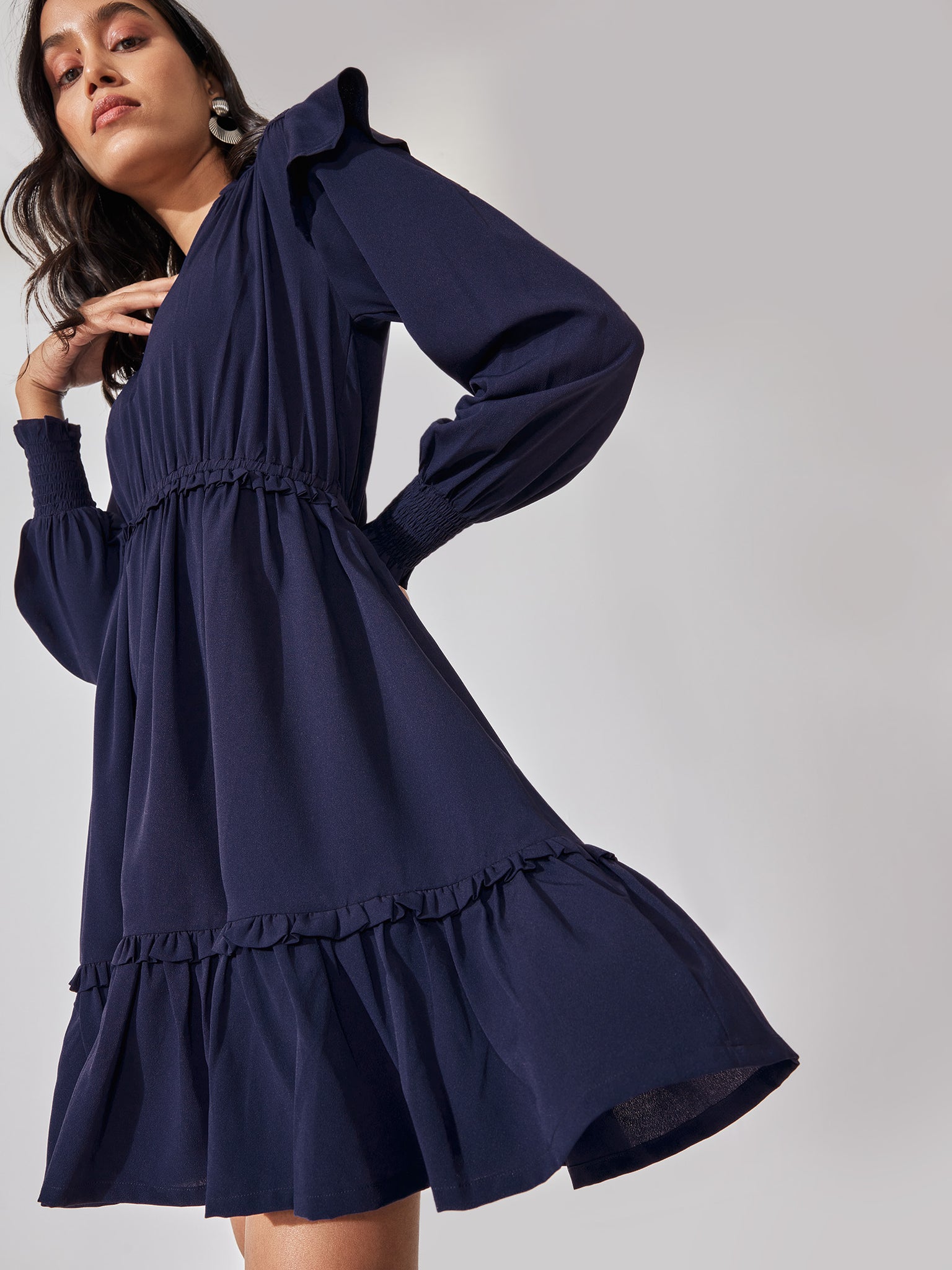 Navy Ruffle Tiered Dress
Navy Ruffle Tiered Dress