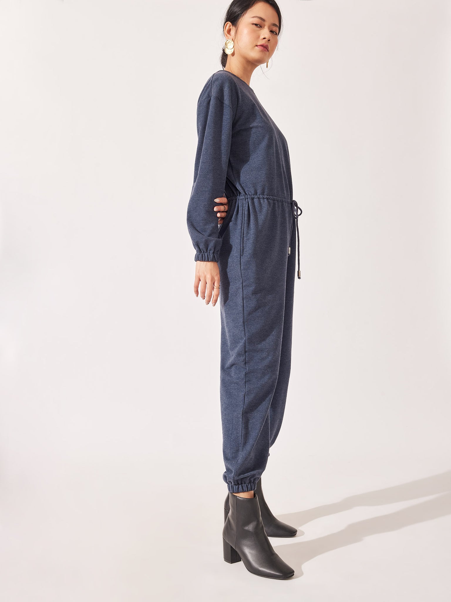 Navy Waist Drawstring Jumpsuit
Navy Waist Drawstring Jumpsuit