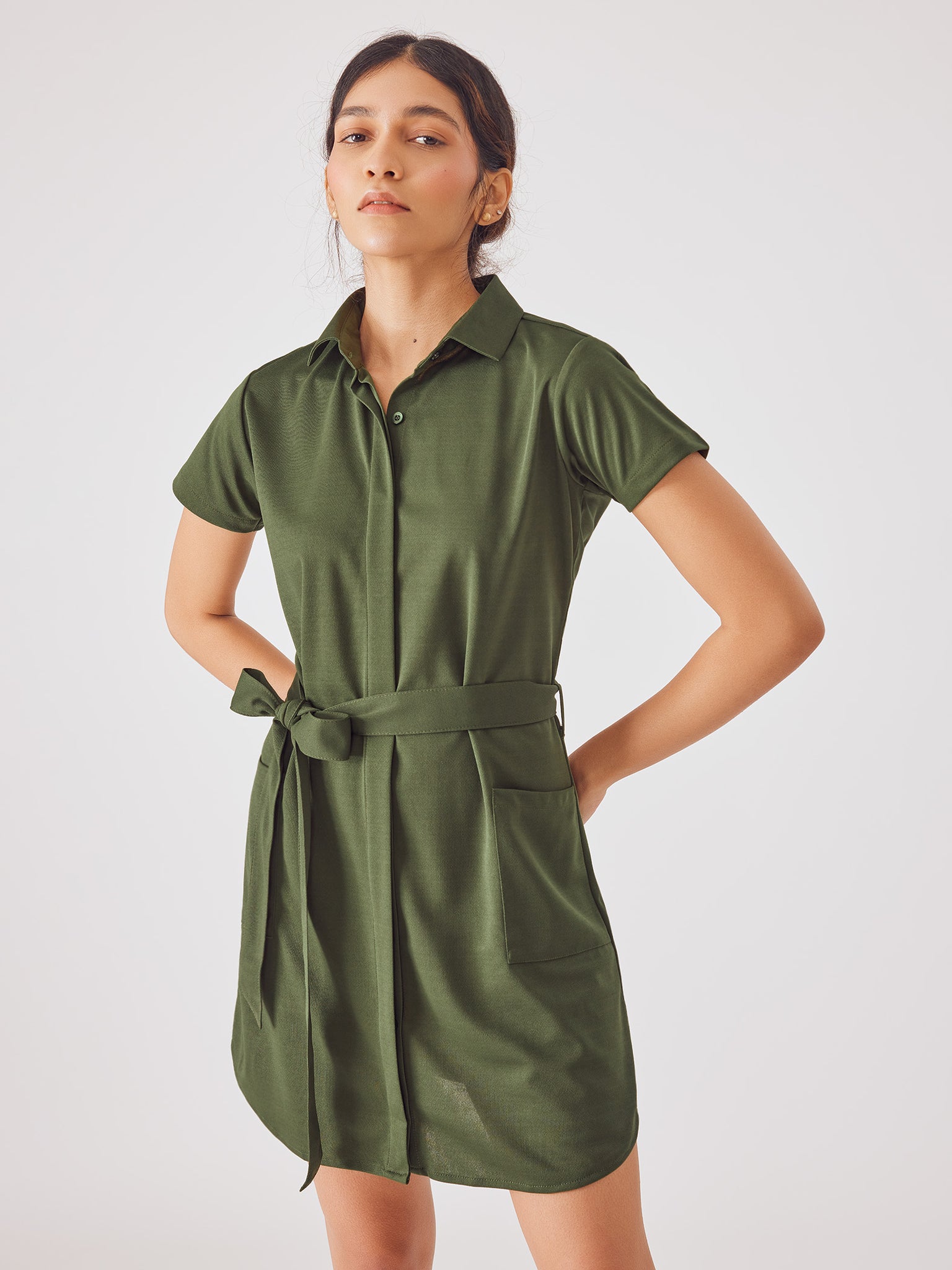 Olive Pocket Shirt Dress
Olive Pocket Shirt Dress