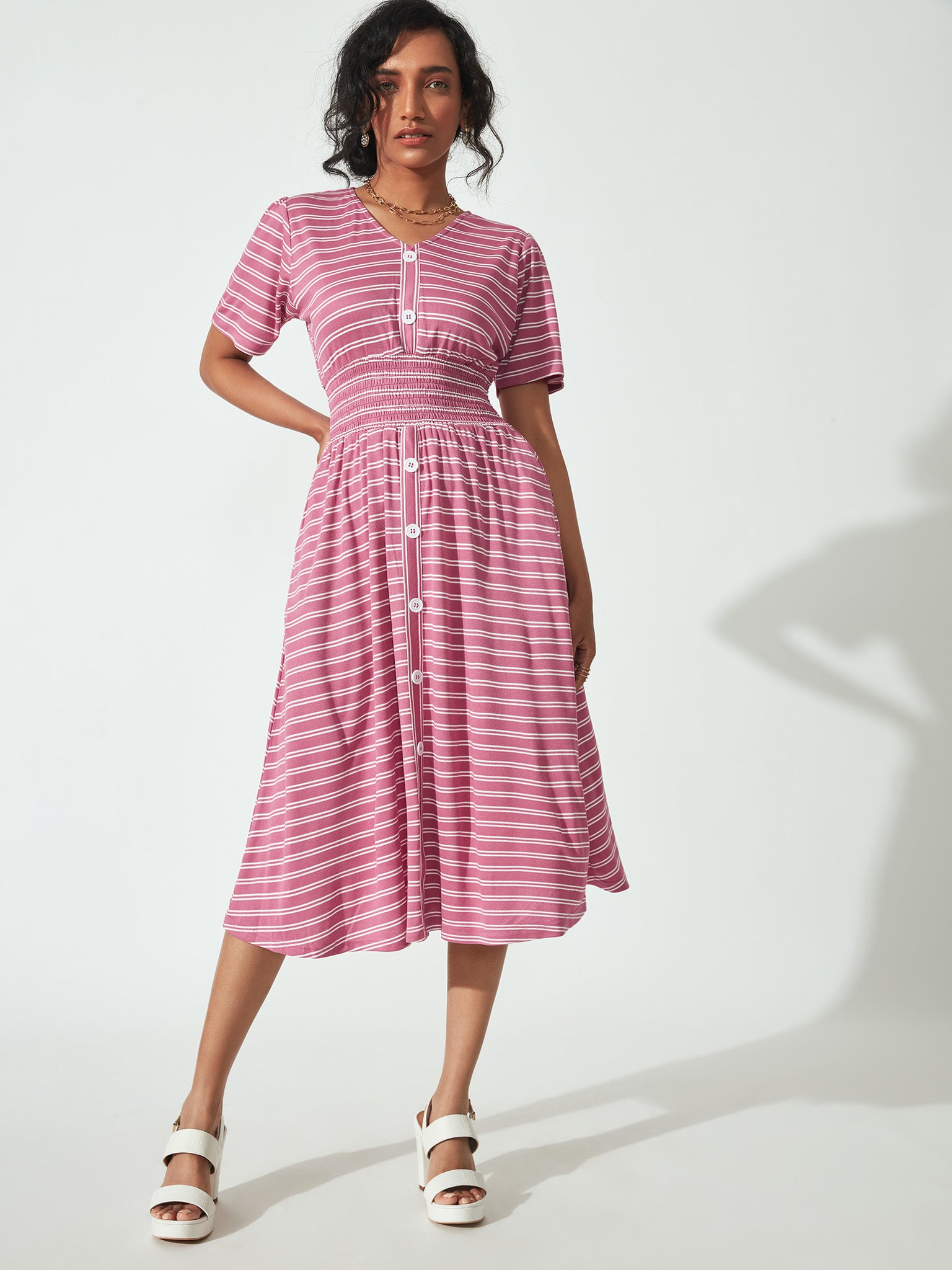 Pink Stripe Smocked Dress
Pink Stripe Smocked Dress