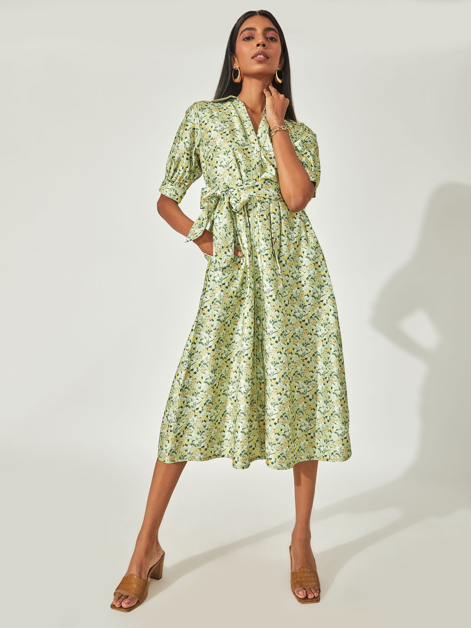 Pistachio Floral Shirt Dress 
Pistachio Floral Shirt Dress