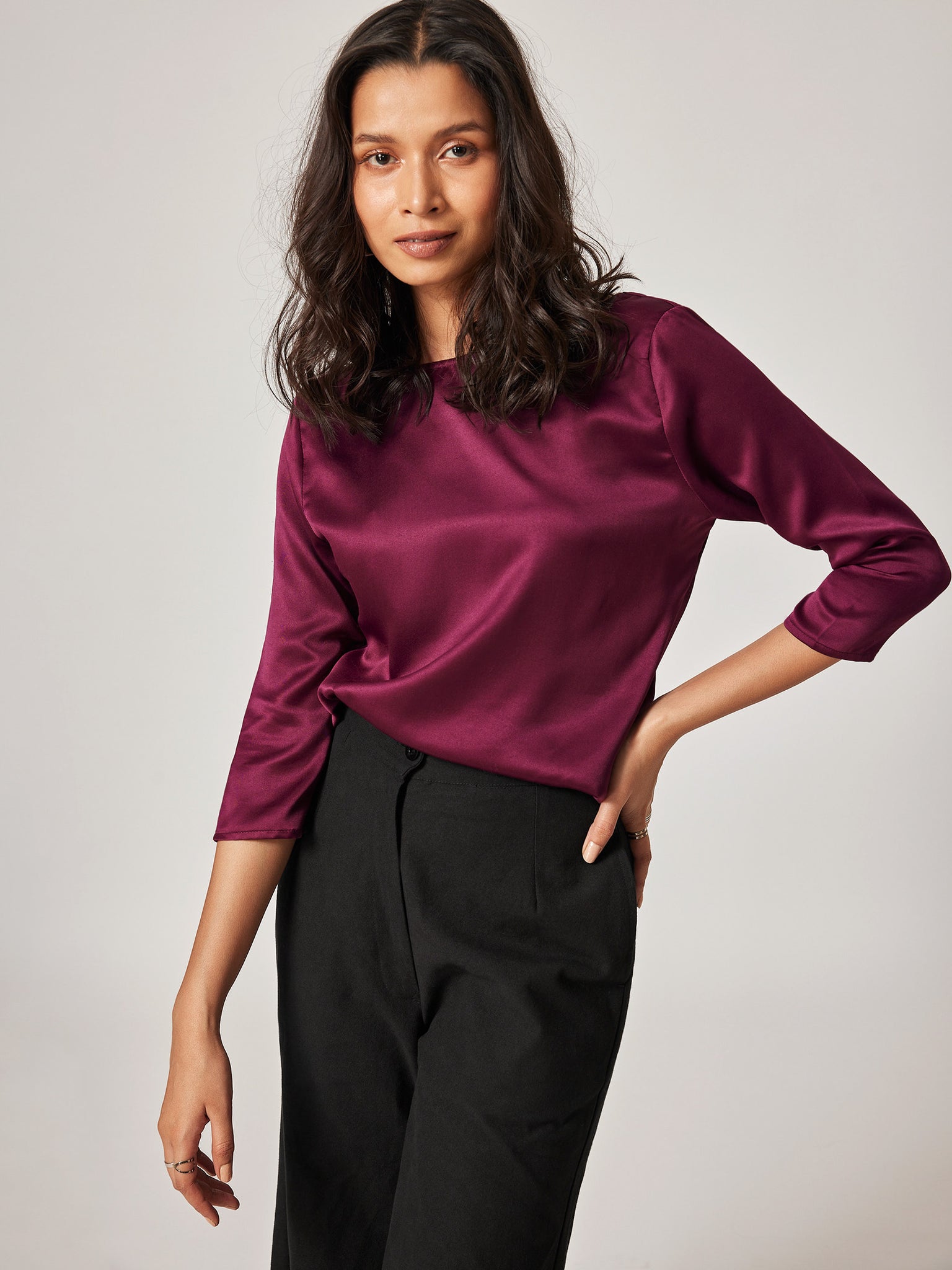 Plum Satin Back Cowl Top
Plum Satin Back Cowl Top