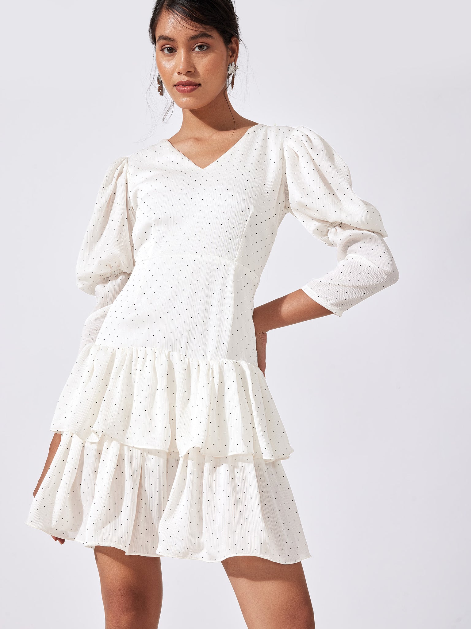 Polka Puff Sleeve Tiered Dress
Polka Puff Sleeve Tiered Dress