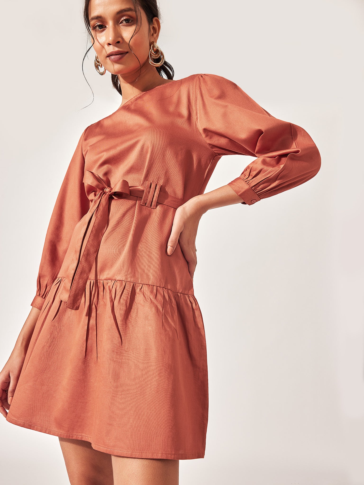 Rust Drop Waist Mini Dress 
Rust Drop Waist Mini Dress
